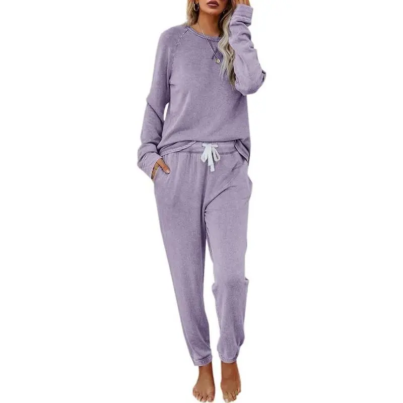 Women's Solid Sweatsuit Set 2 Piece