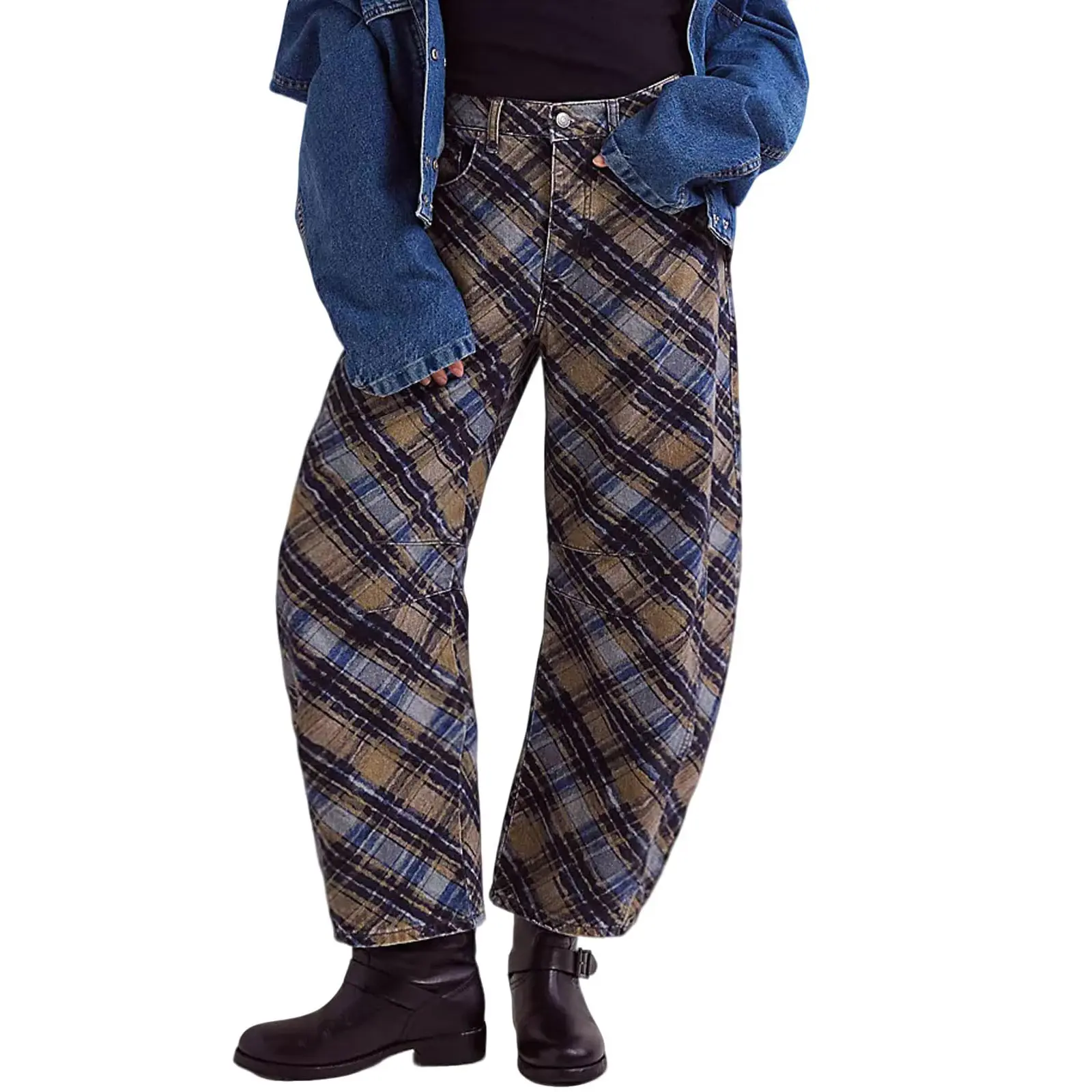 Women's Printed Wide-Leg Jeans