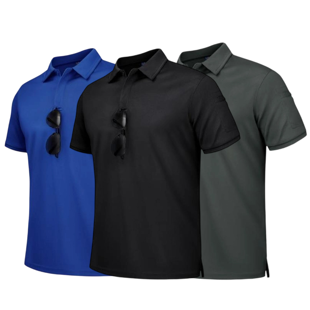 Mens Golf Polo Shirts Short Sleeve Dry Fit Moisture Wicking Casual Tennis Polos Print Collared Shirt