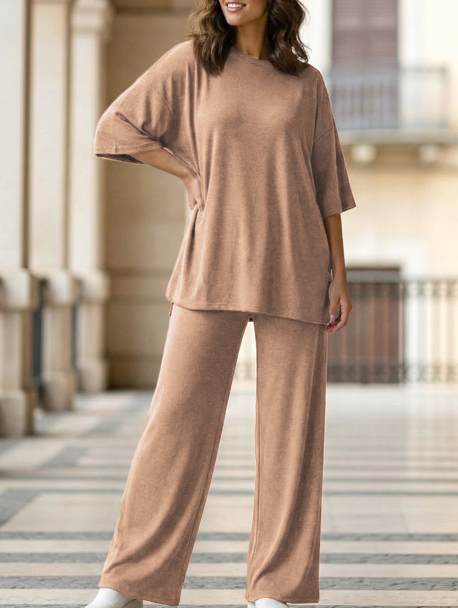 Loose Fit Casual Two Piece Set_CWSTB01013