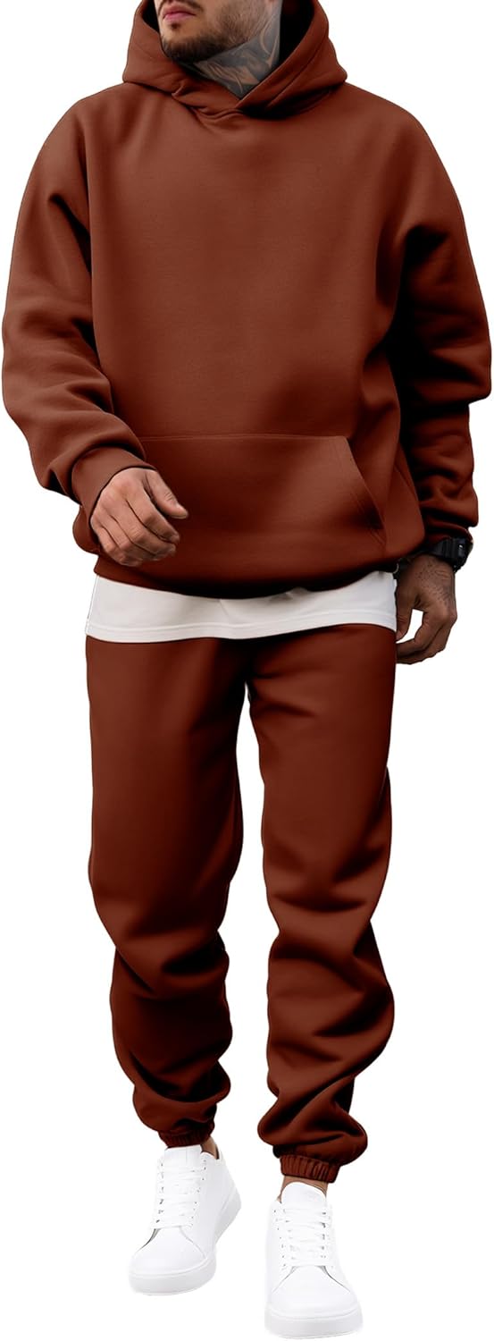 JMIERR Men's 2 Piece Outfits Hoodie Sweatshirt Tracksuit & Joggers Sweatpants Sweatsuit Set