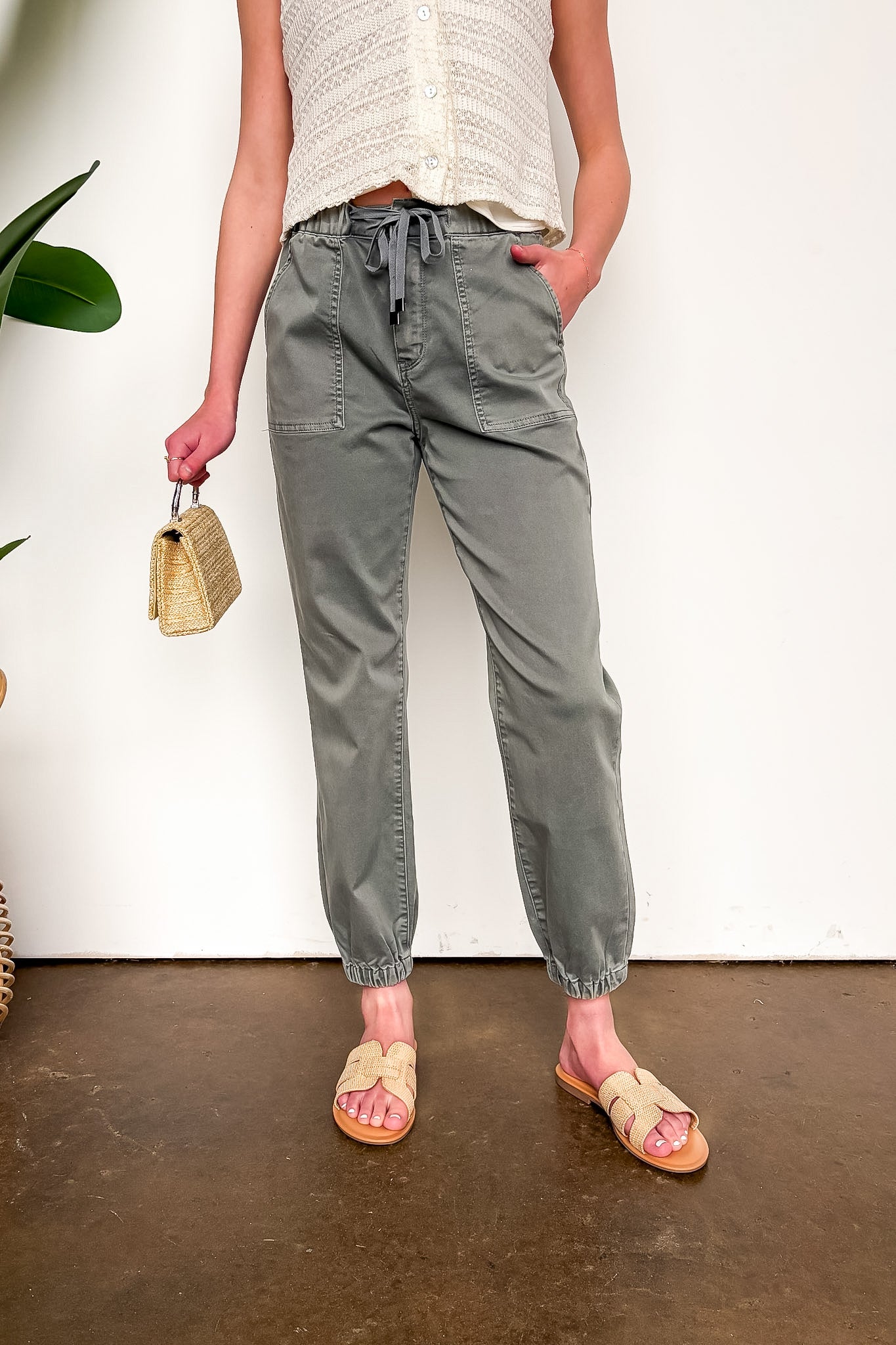 High Rise Jogger Crop Pants