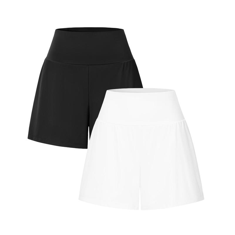 Women‘s High-Waisted  Yoga Shorts with Back & Side Pockets (can freely match 12-pack colors)