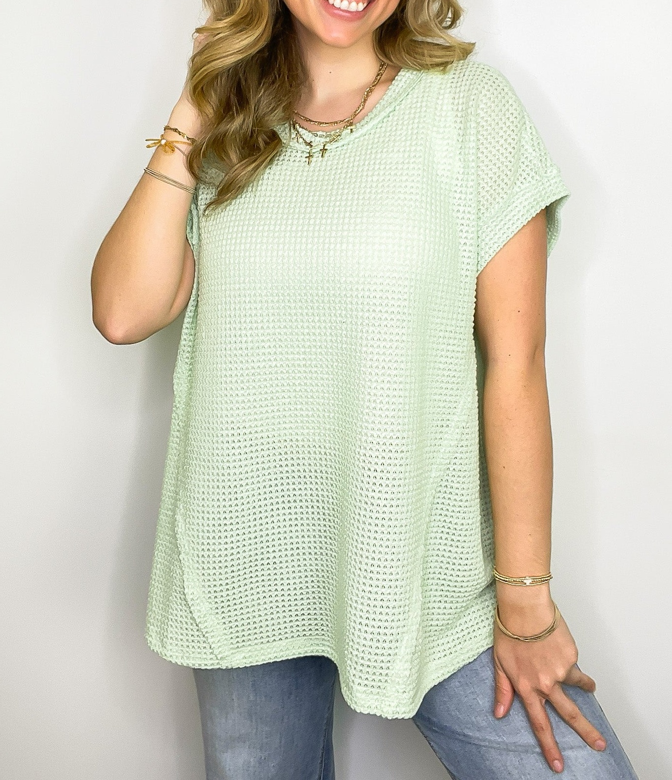 Free Flow Raw Edge Knit Top