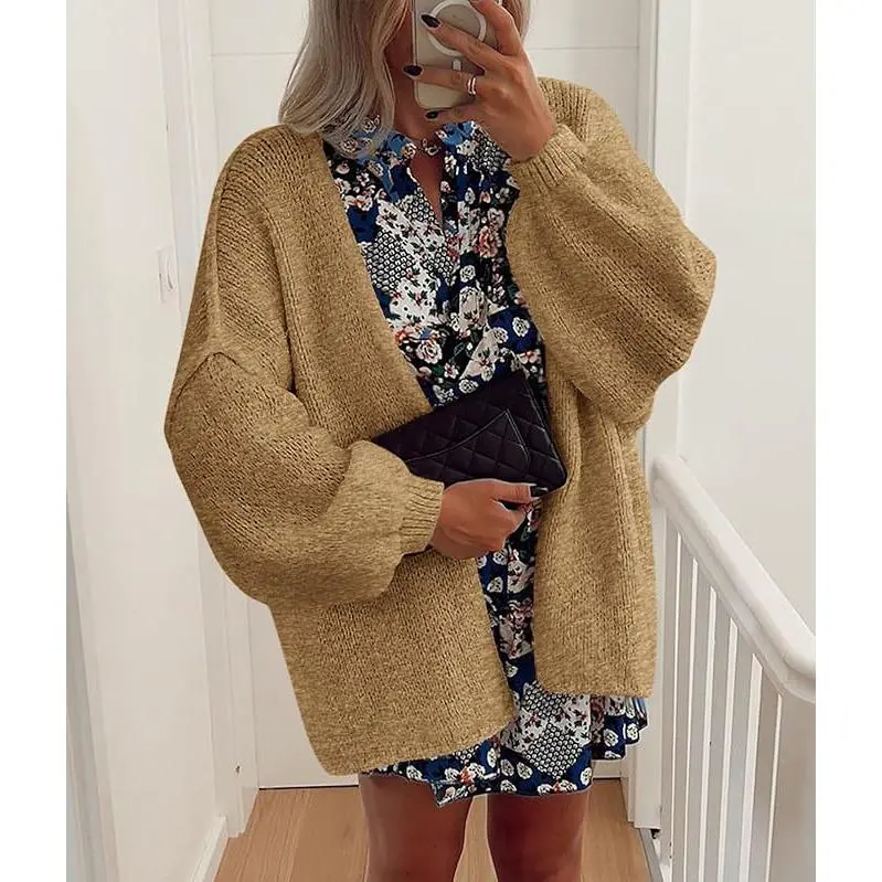 Women's Oversized Camel Cardigan