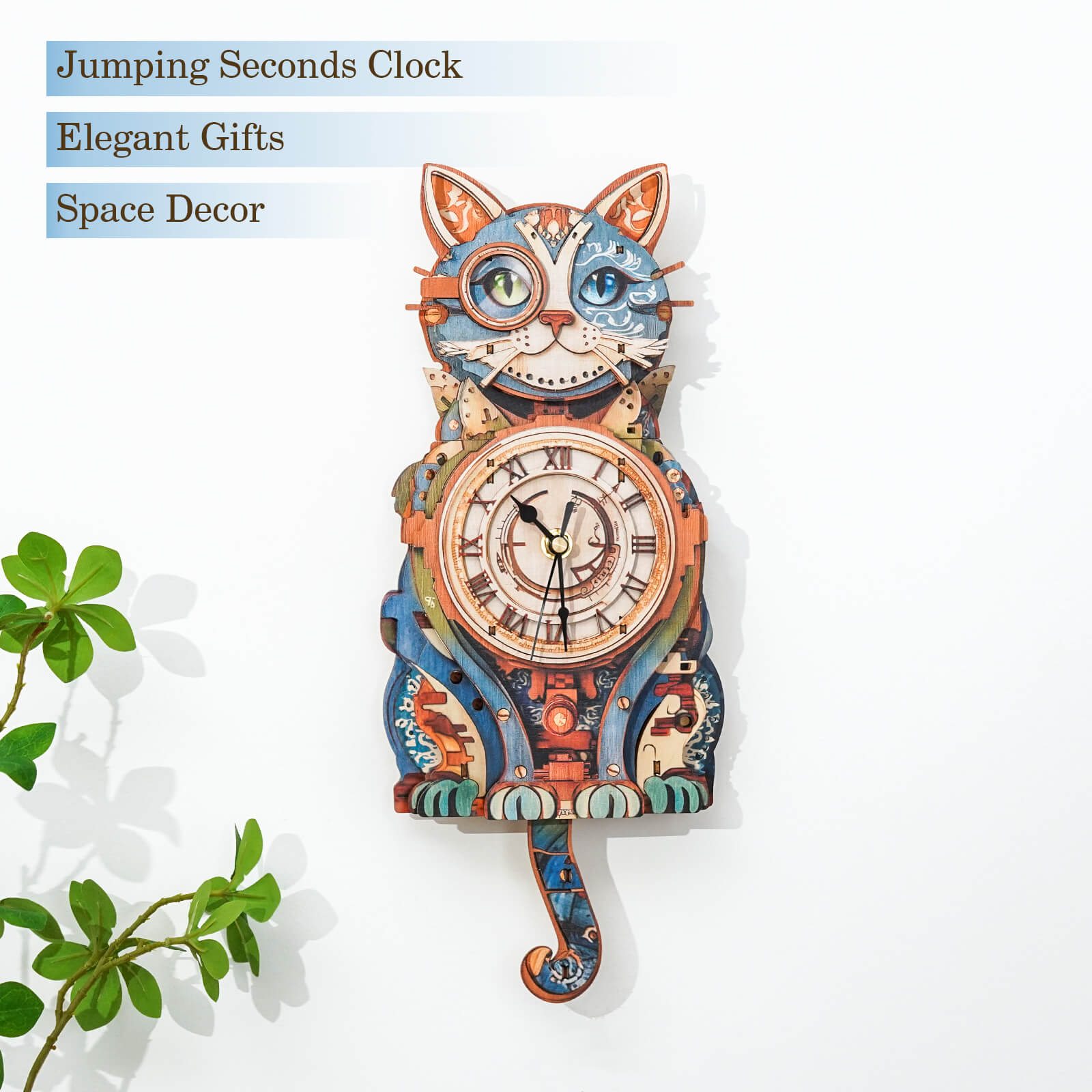 Cat Detectiveâ€“ DIY Wooden Clock, 3D Puzzle Craft Kit