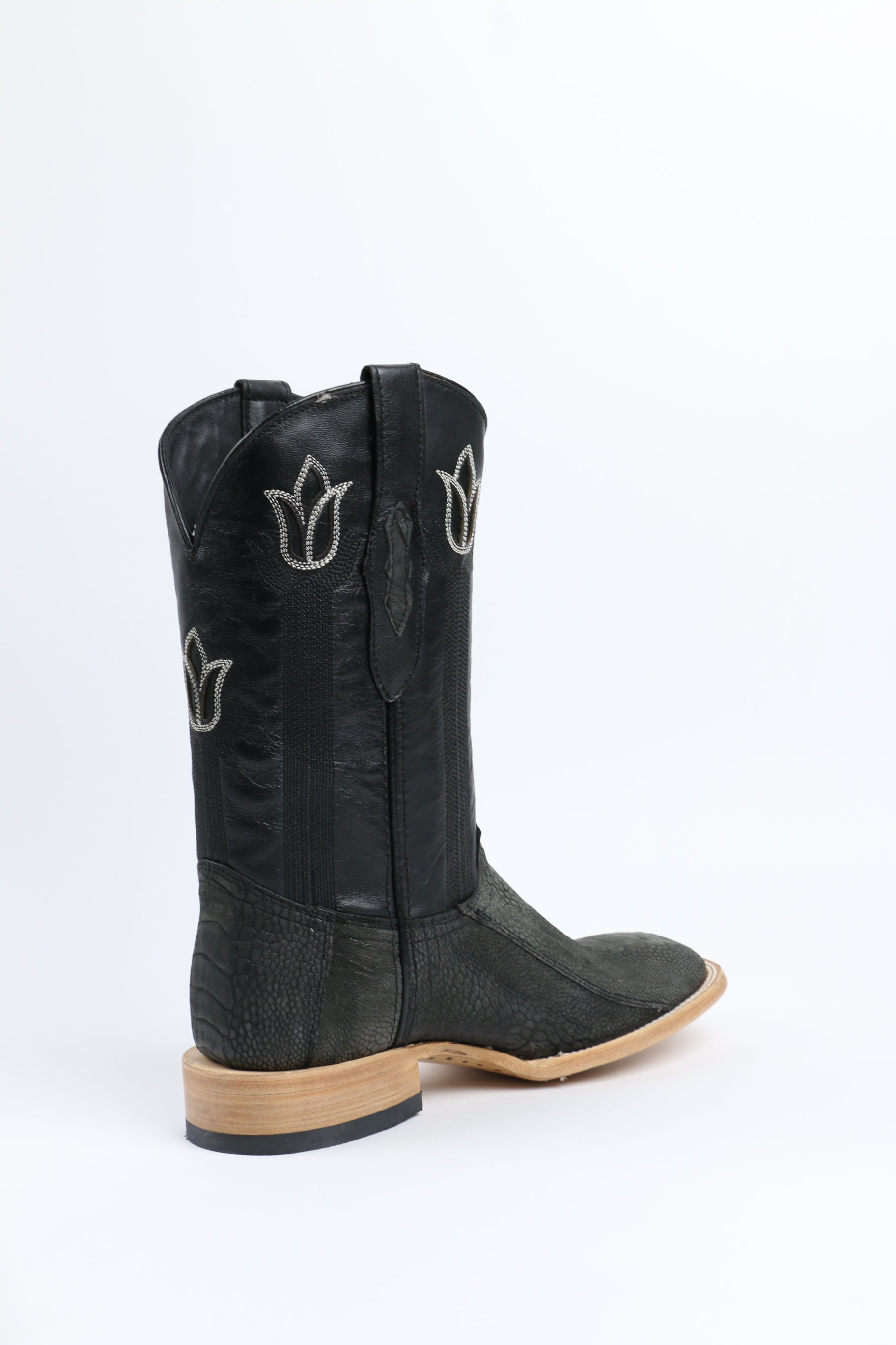 Chero's Premium Exotic Ostrich Leg Charcoal Clearance Sale 70%OFF