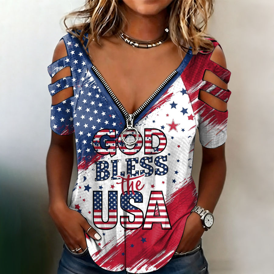 Women'S Independence Day Printed Top