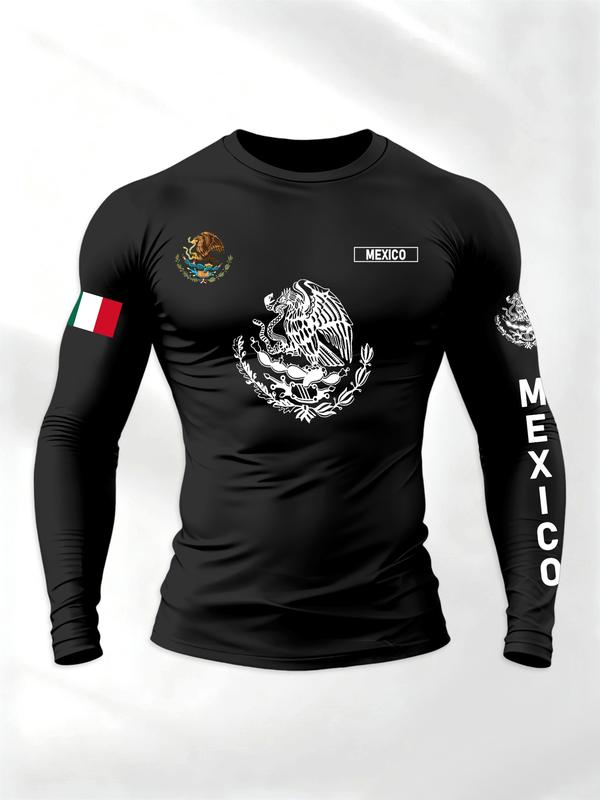 Men’s Long Sleeve Sport T-Shirt with Eagle & Snake Graphic