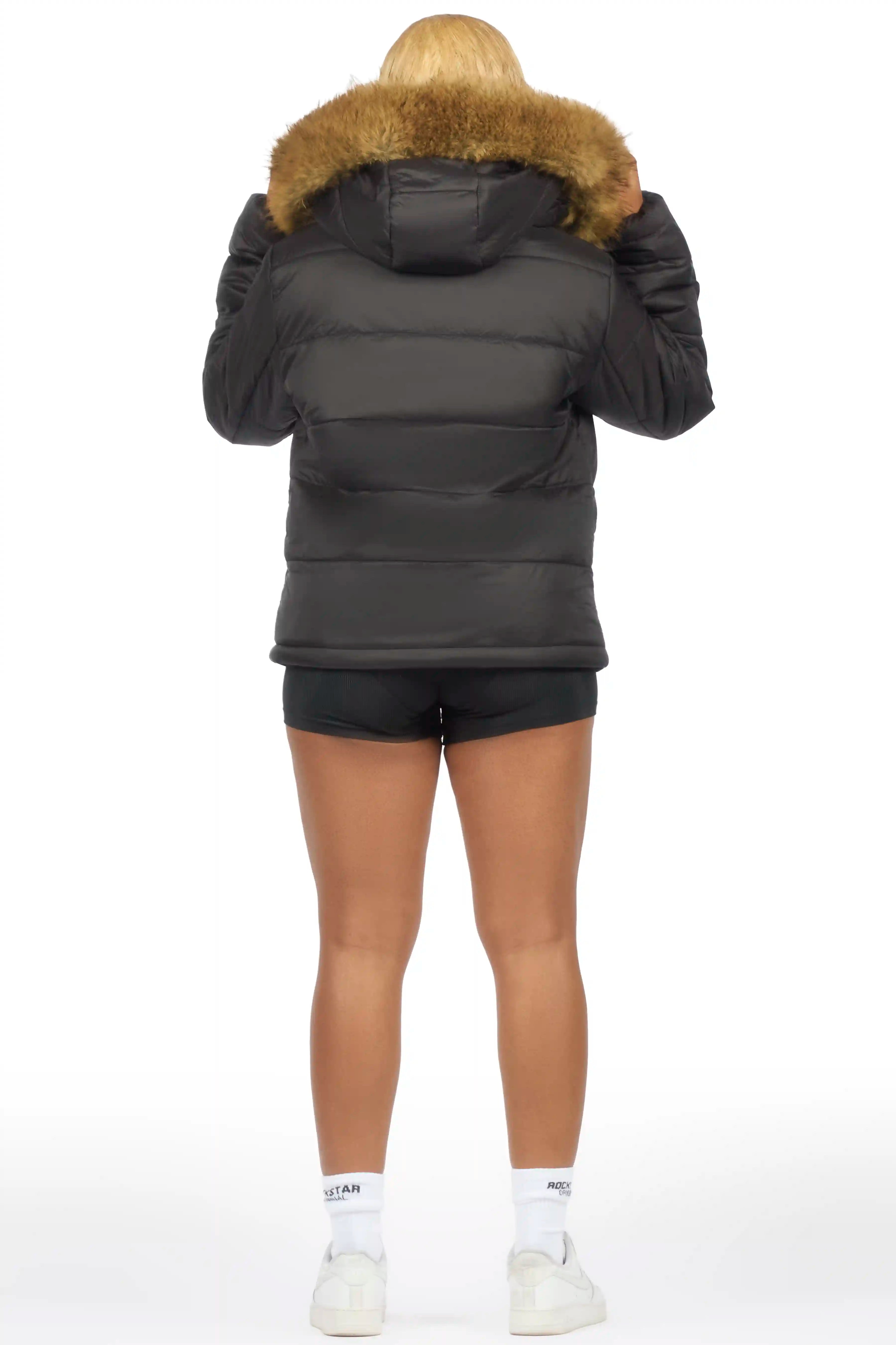 Marlona Black Oversized Puffer Jacket