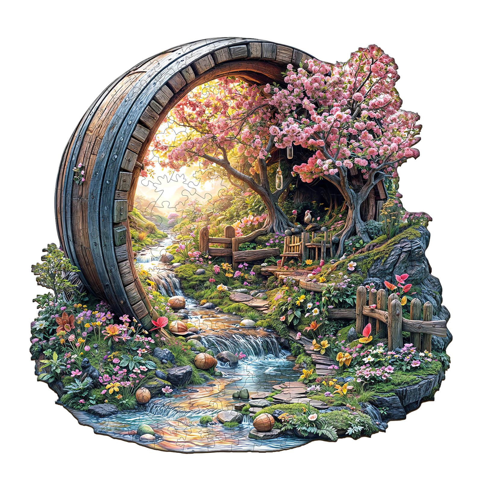 Barrel of Spring Wooden Jigsaw Puzzle