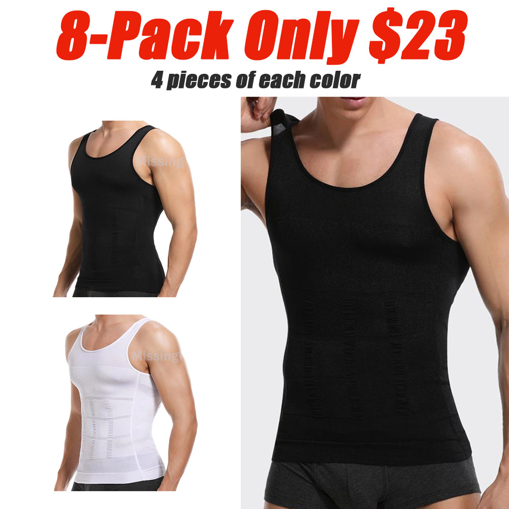 Men Body Shaper Compression Vest,Men Abdomen Sleeveless Running Workout Fitness GYM Tank Tops Shirts