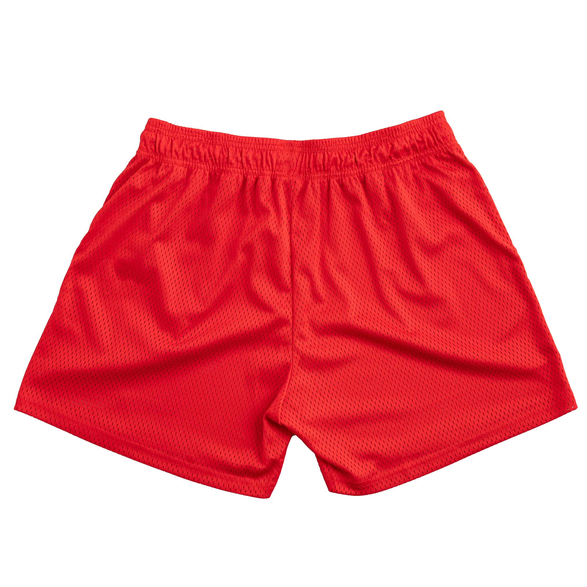 VENTED MESH SHORTS SCRIPT - RED / GOLD
