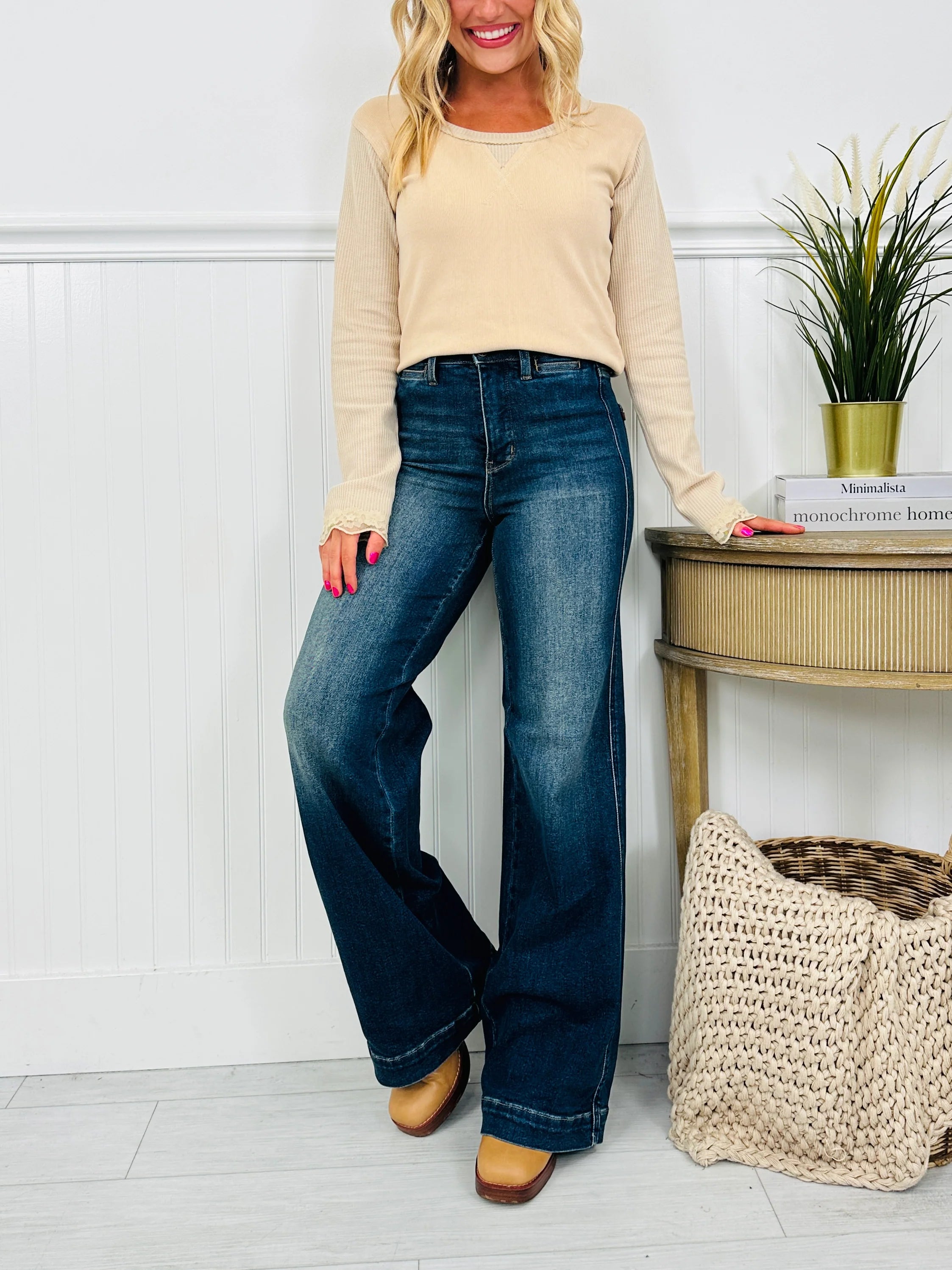 Judy Blue The One For Me Retro Wide Leg Jeans