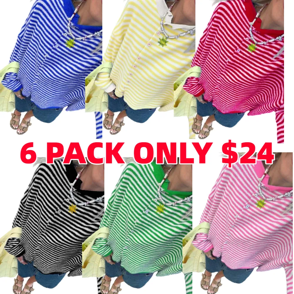 Women's Striped Sweater Cardigan