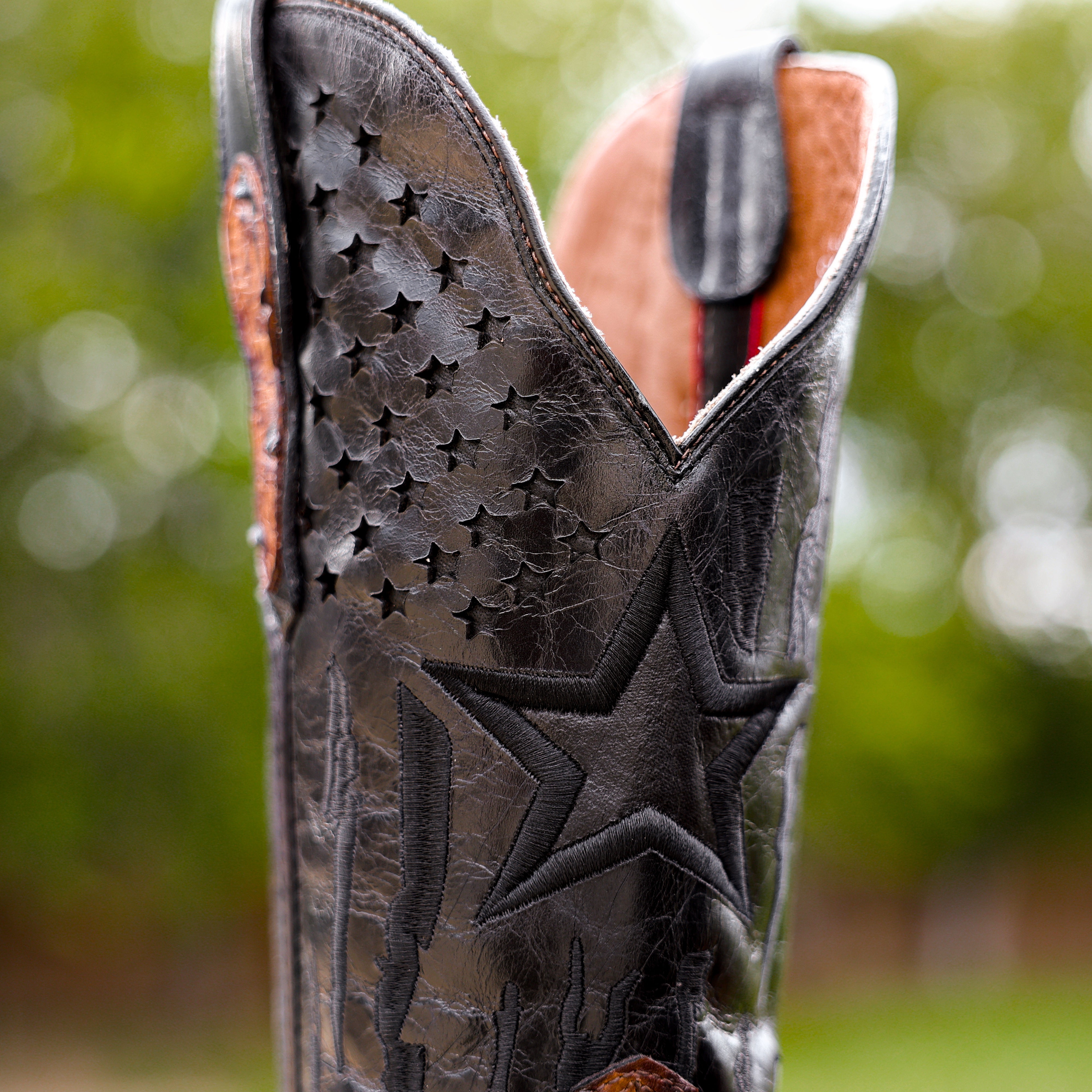 Honey Cognac Ostrich Leather Boots - Square Toe