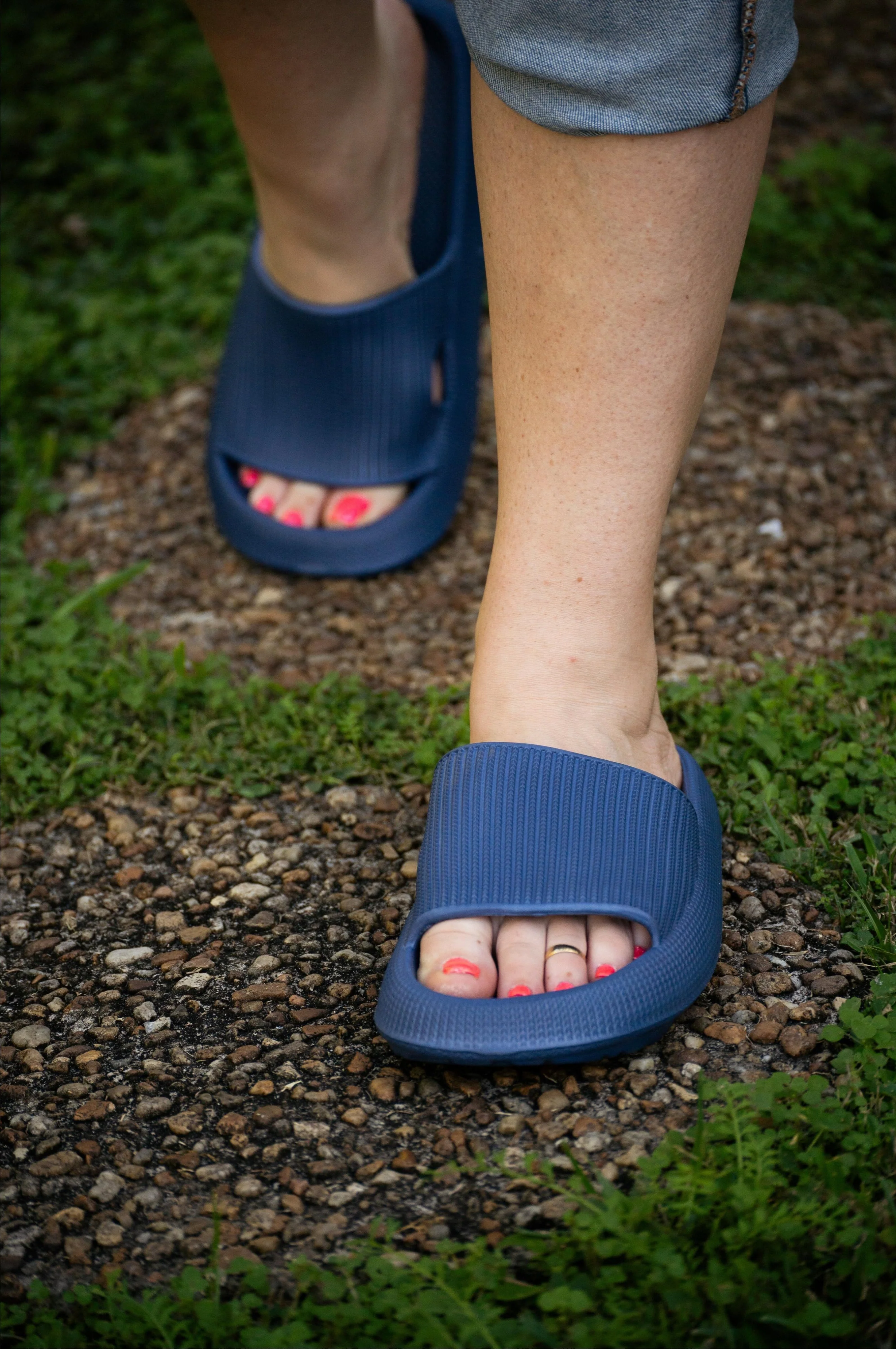Navy Blue Insanely Comfy -Beach or Casual Slides