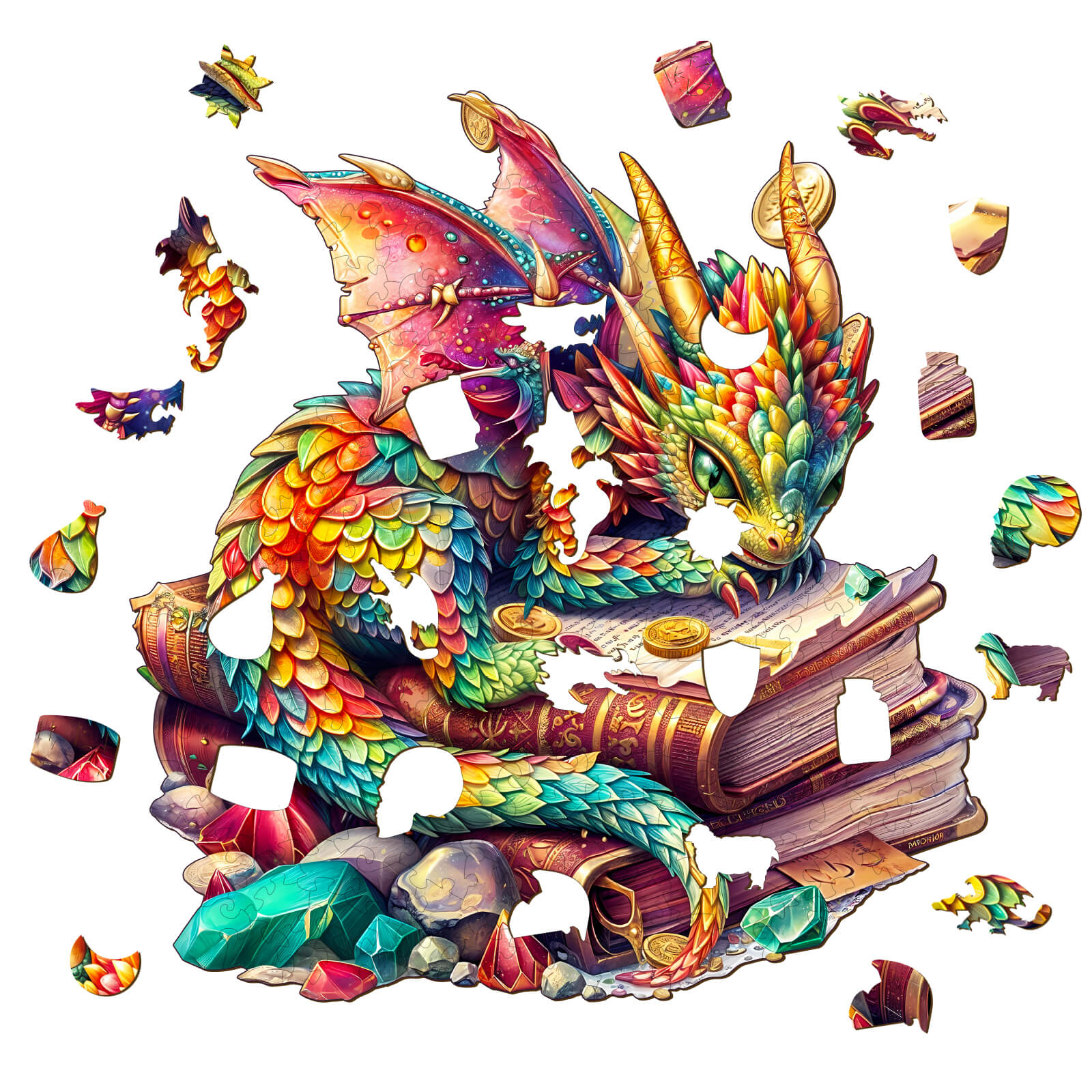 Jeweled Dragon Wooden Jigsaw Puzzle