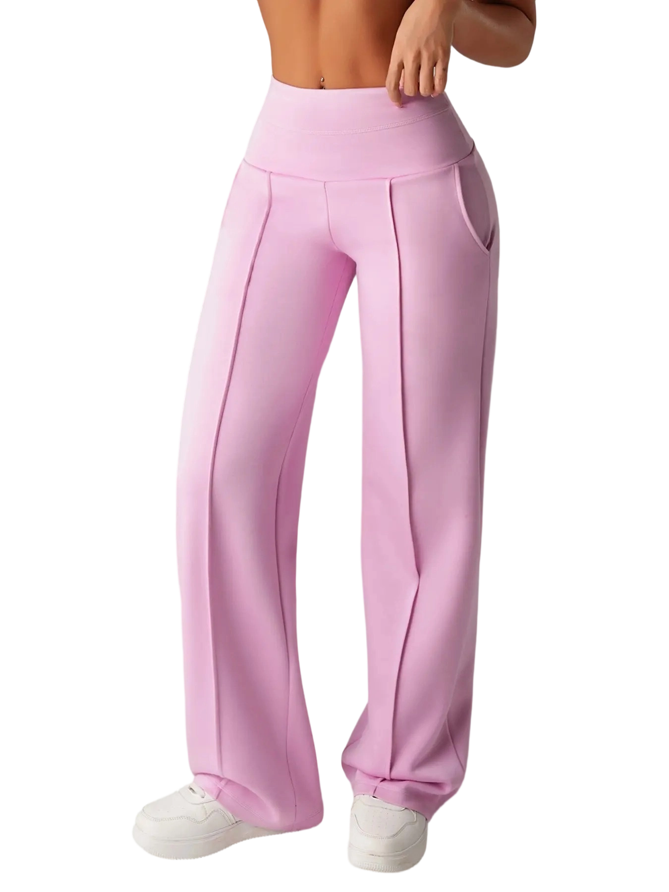 Women's High-Waisted Wide Leg Sweatpants with Pockets