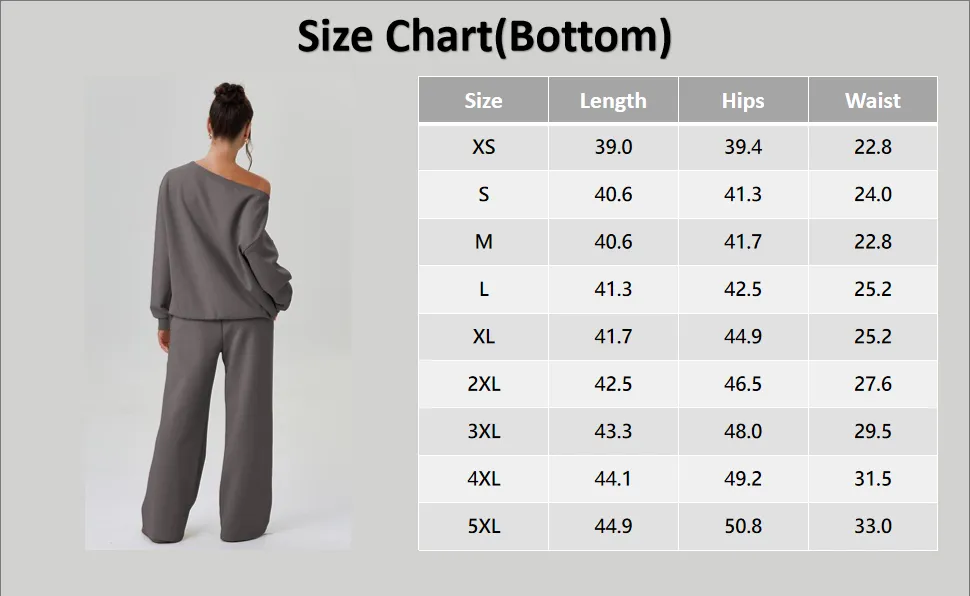 Women's Leisure Solid Color Sloping Shoulder Long Sleeve Top & Wide-Leg Trousers Set