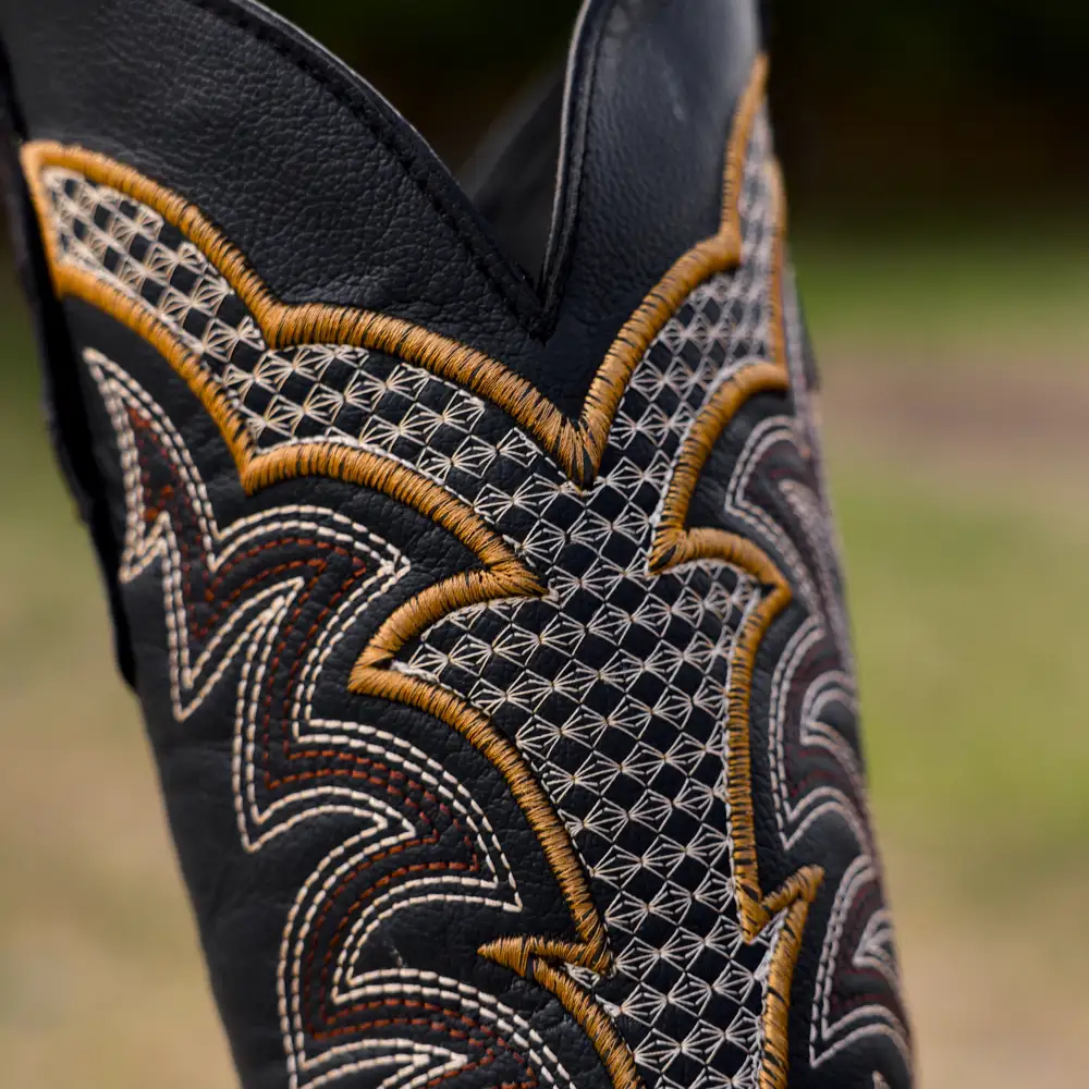 Honey Cognac Python Leather Boots - Square Toe