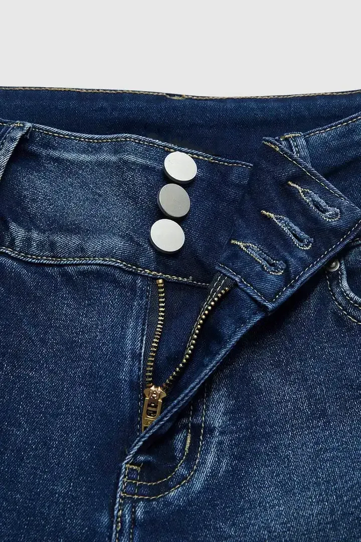 🔥Final Day Clearance!🛒Wash Rhinestone Decor High Rise Button Up Bootcut Jeans-⏰7-Packs Only $25.98