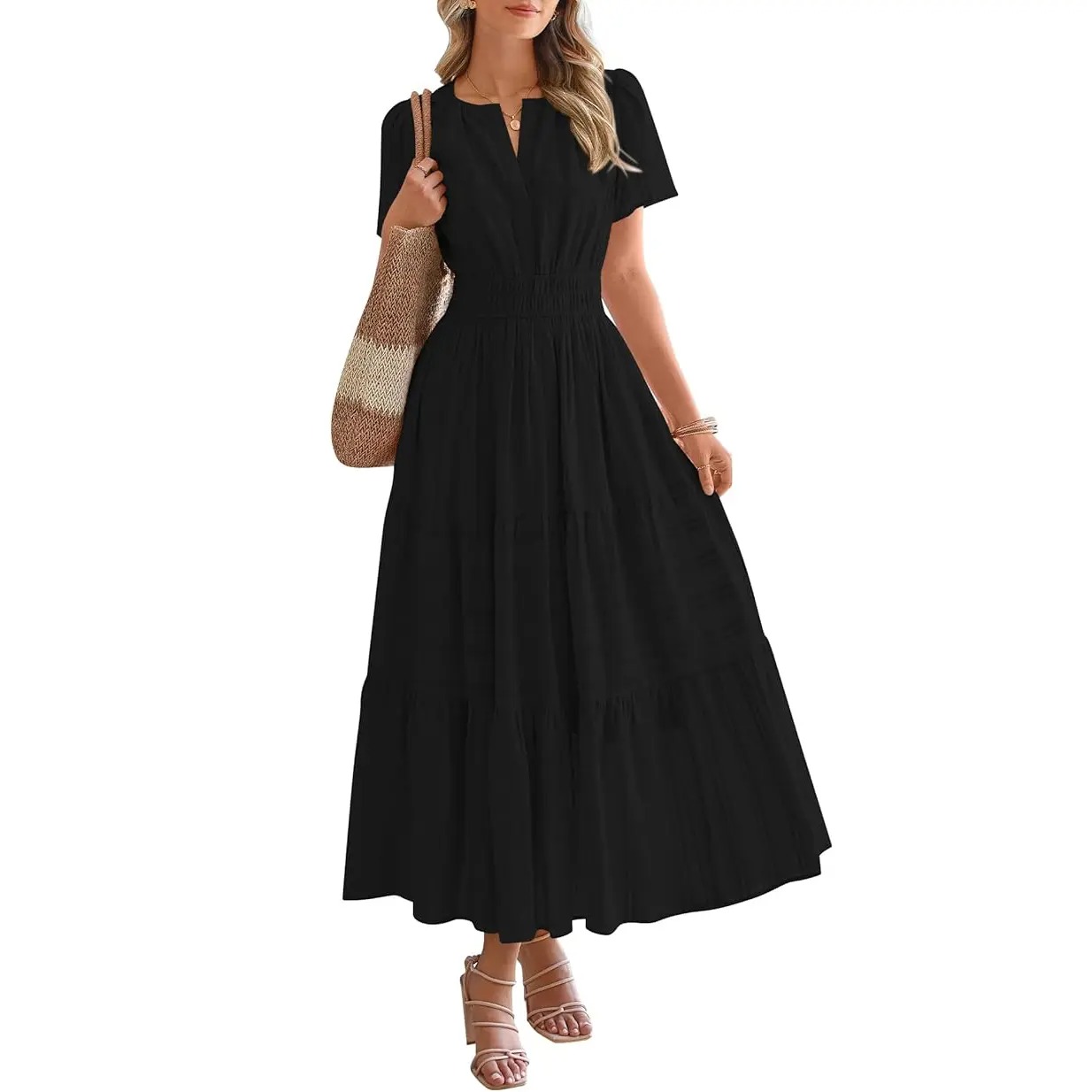 Women’s Lightweight Boho Maxi Dress with Pockets