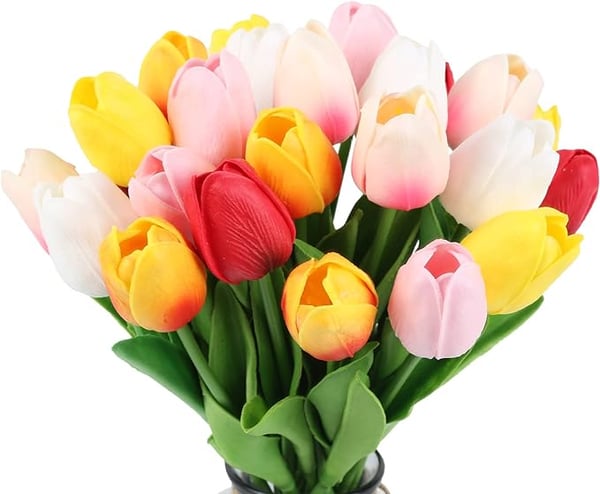 UV Resistant Lifelike Artificial Tulips Flowers