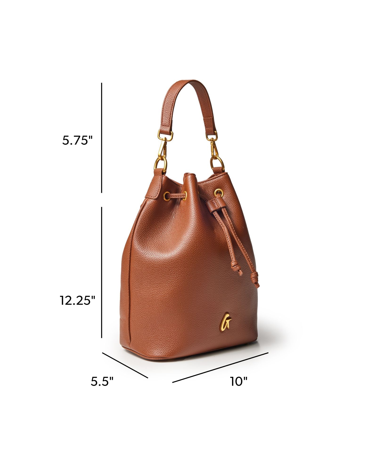 LARGE PEBBLE BUCKET BAG - BROWN