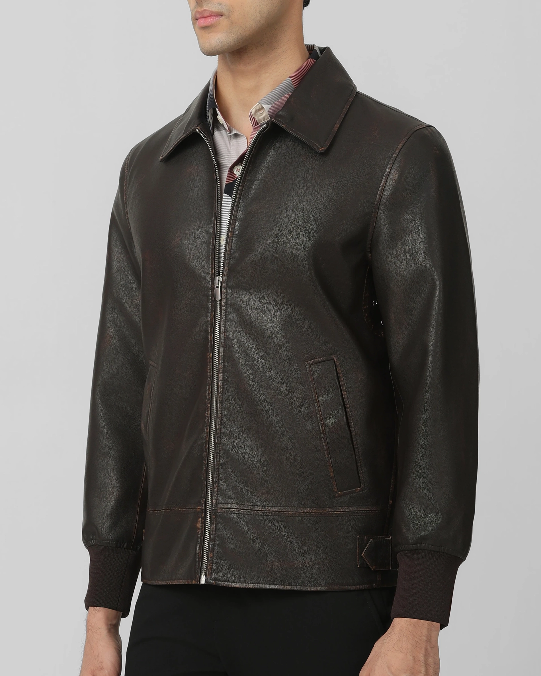 Retro Slim Comfortable Punk Biker Olive Jacket