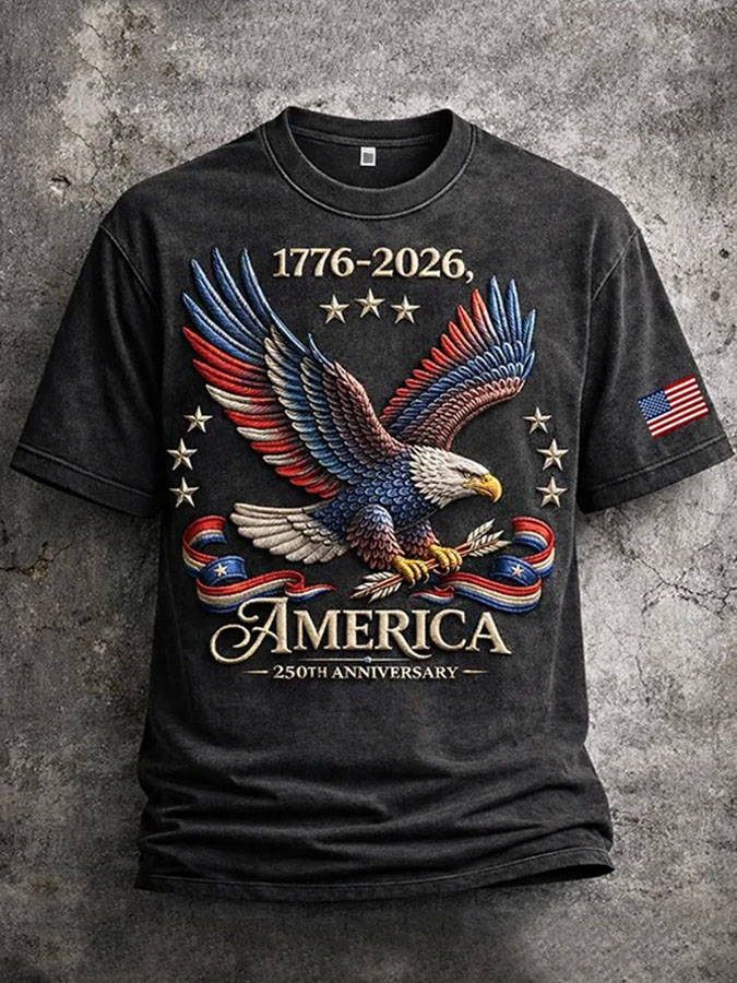 Men'S American Flag Commemorative 250Th Anniversary Classic Pattern Short Sleeve T-Shirt