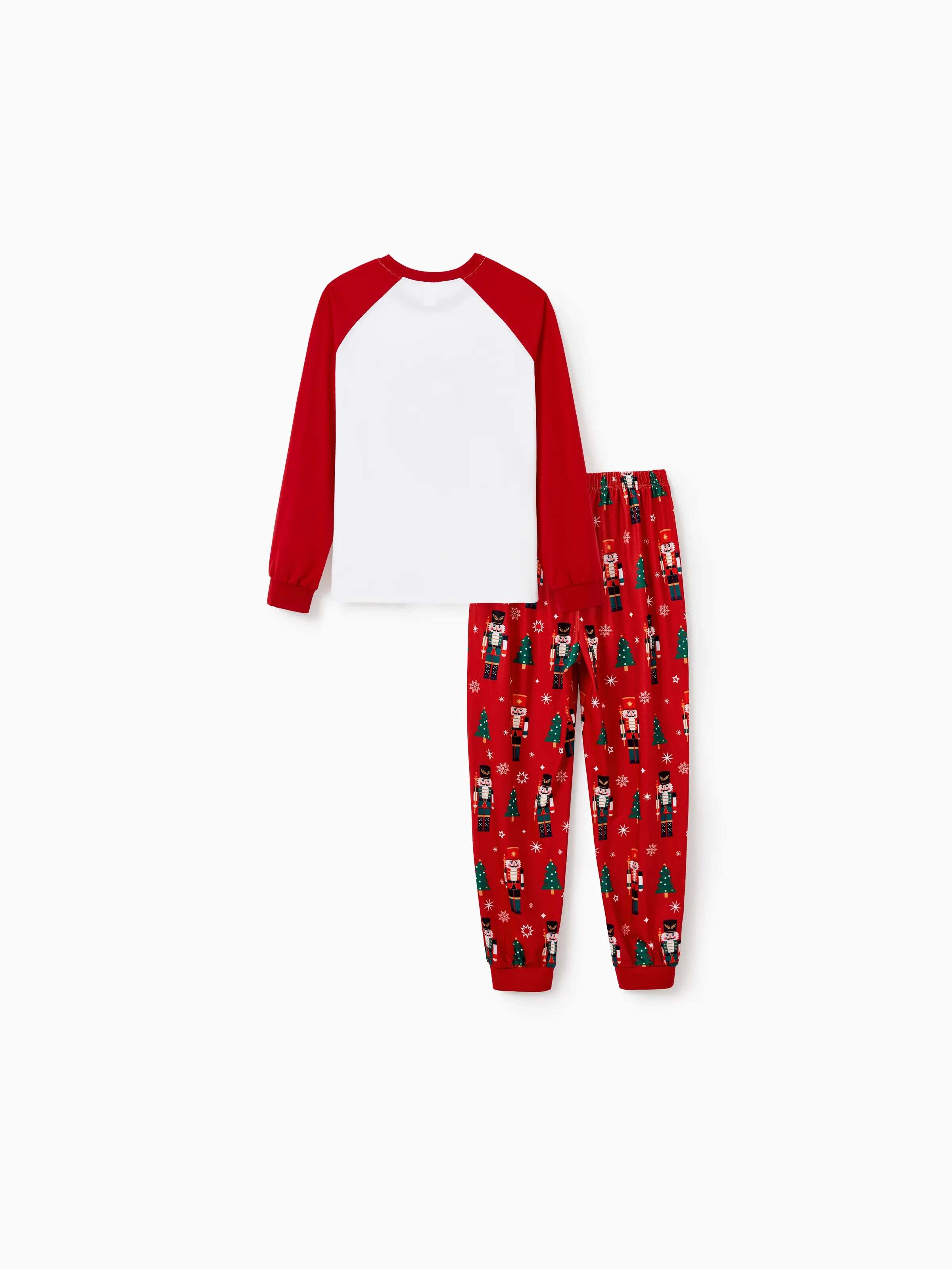 Christmas Matching Family Pajamas Set Nutcracker Print PJS with Christmas Socks Red