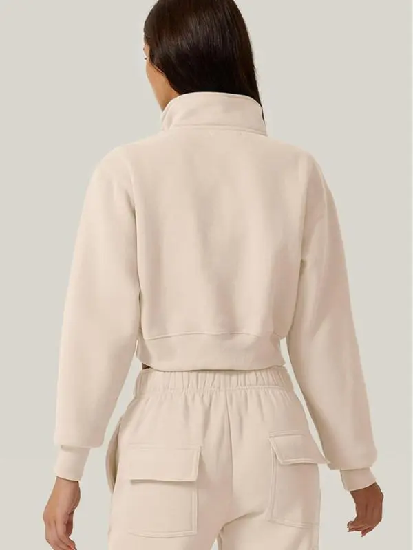 Women's Half-Zip Sports Top and Pants Set