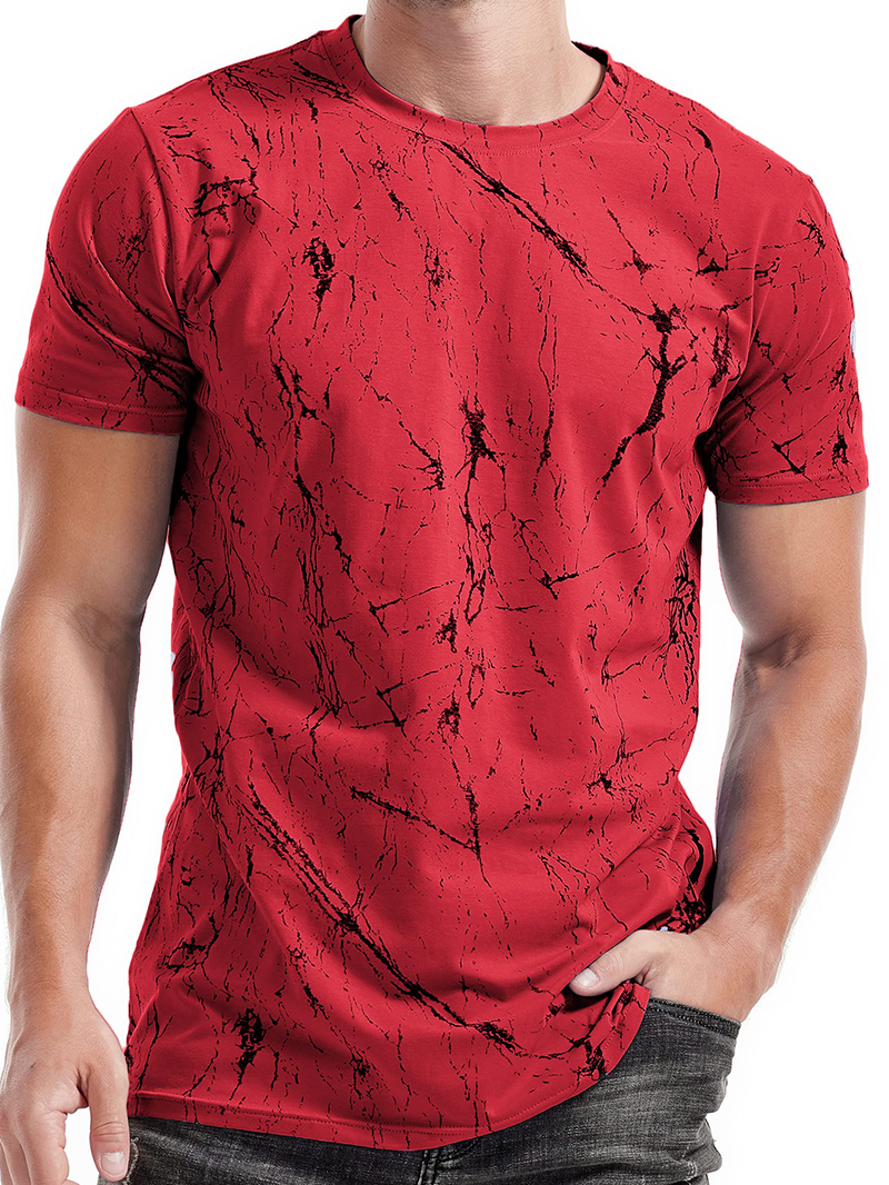 Men's Colorful Knitted Short Sleeve T-Shirt