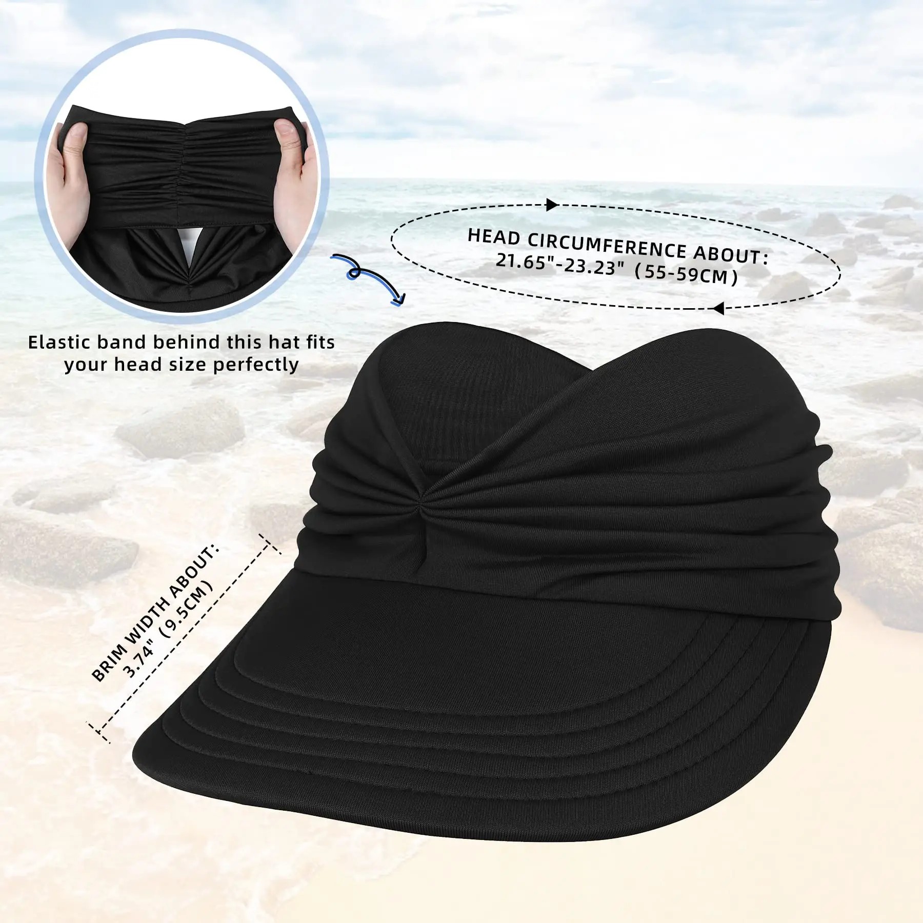 Women's UPF 50+ UV Protection Sun Visor HatI Sun SafeTok That Gir | Aesthetic High PonytailWide Brim Hat | Birthday Gift for Her Beach Golf Hiking Outdoor Daily Casual Wear