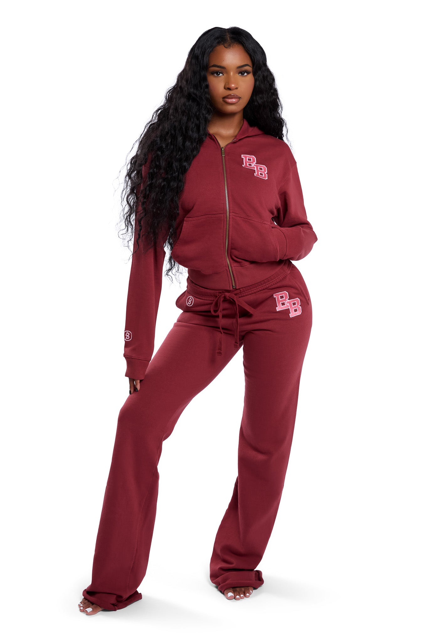 BODY UNIVERSITY SWEATPANTS 2.0 (MAROON/PINK)