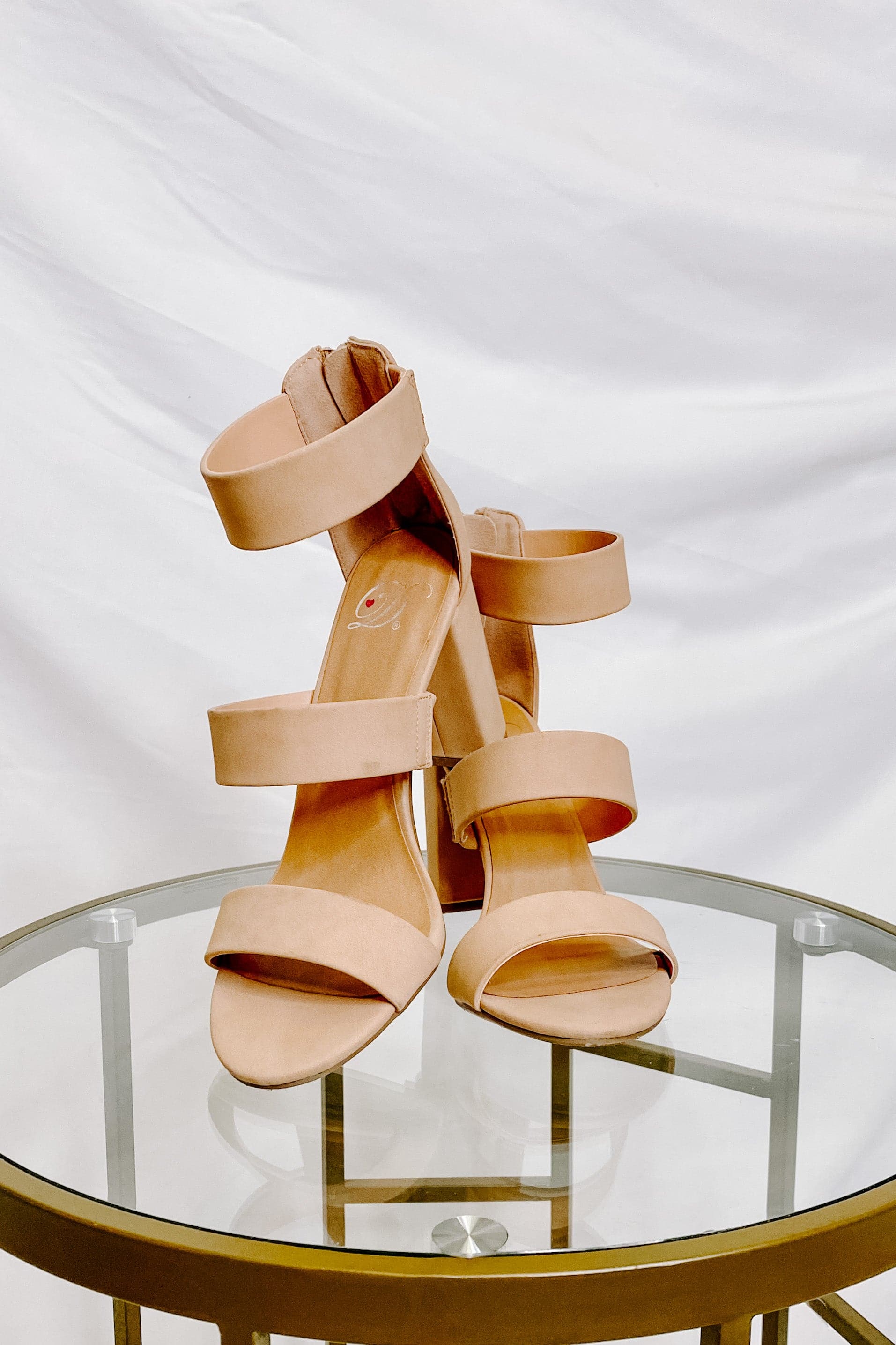 Faux Leather Strappy Heels