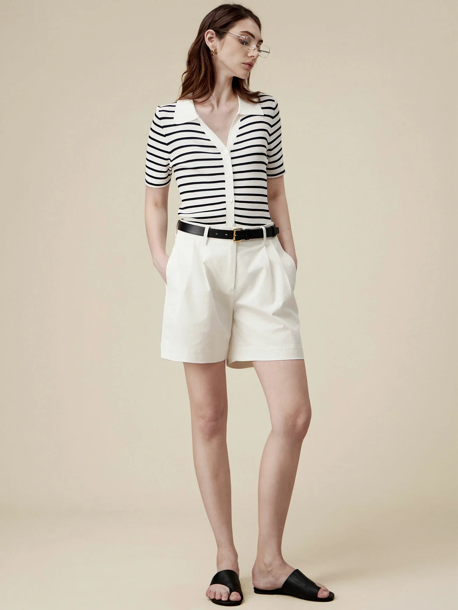 Striped Knitted Slim-Fit Cardigan