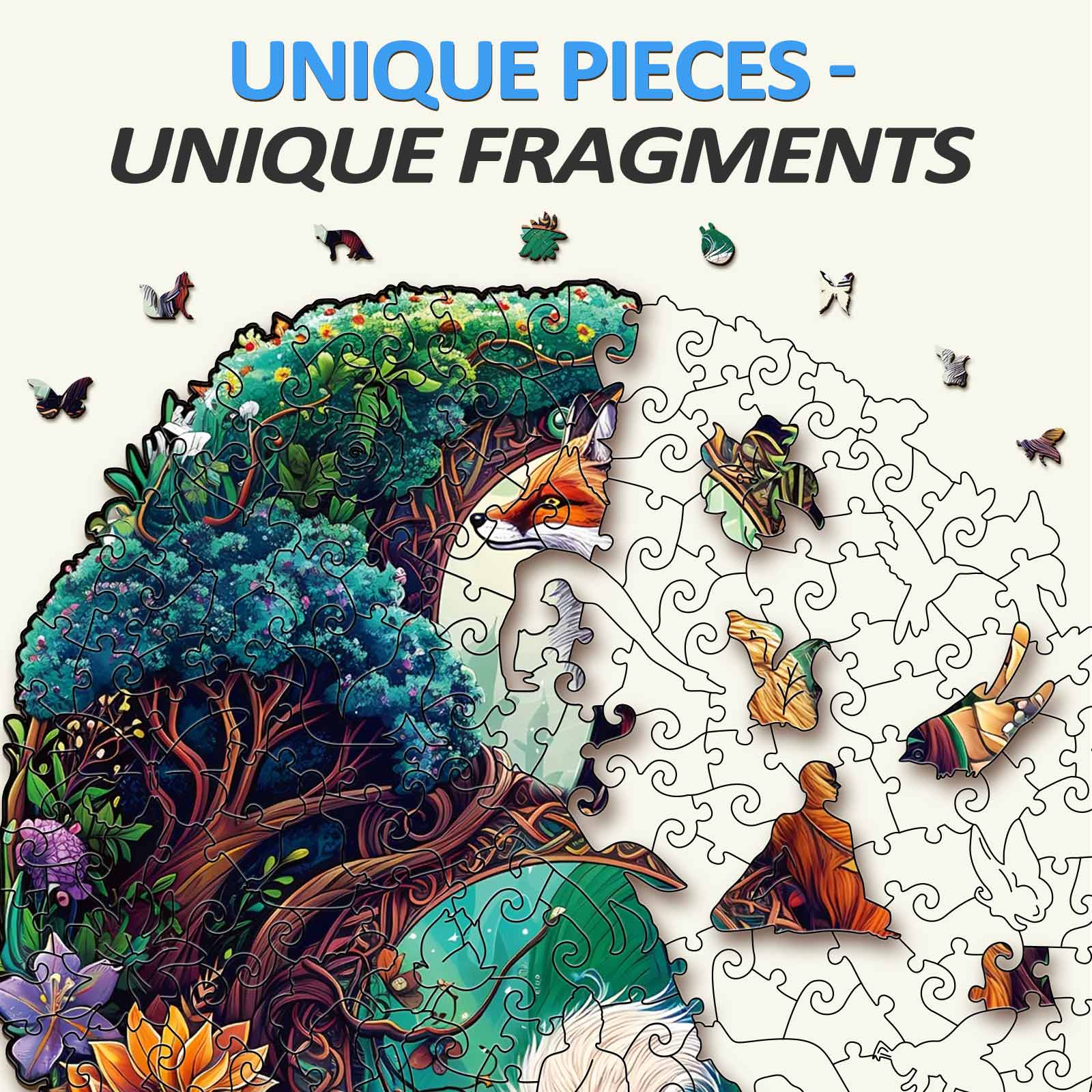 Yin Yang Fox-3 Wooden Jigsaw Puzzle