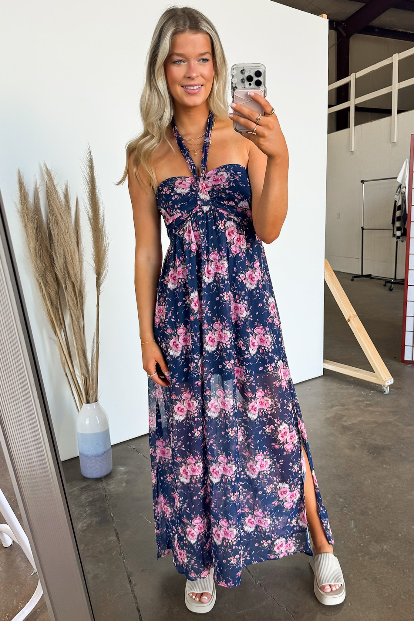 Floral Halter Maxi Dress