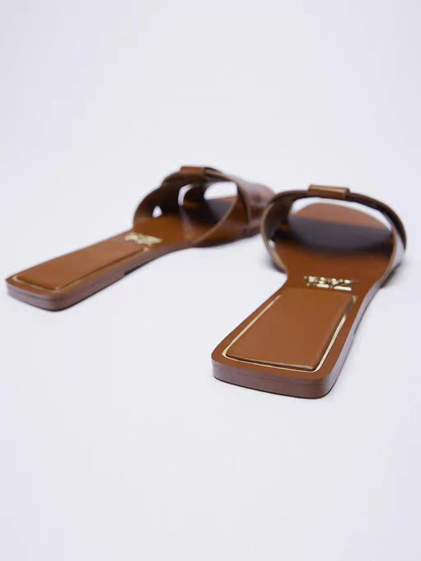 Hollow Open Toe Split-Joint Slippers