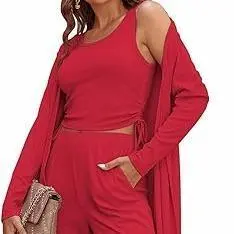 Women's Lightweight Sleepwear 3-Piece Set Sportswear