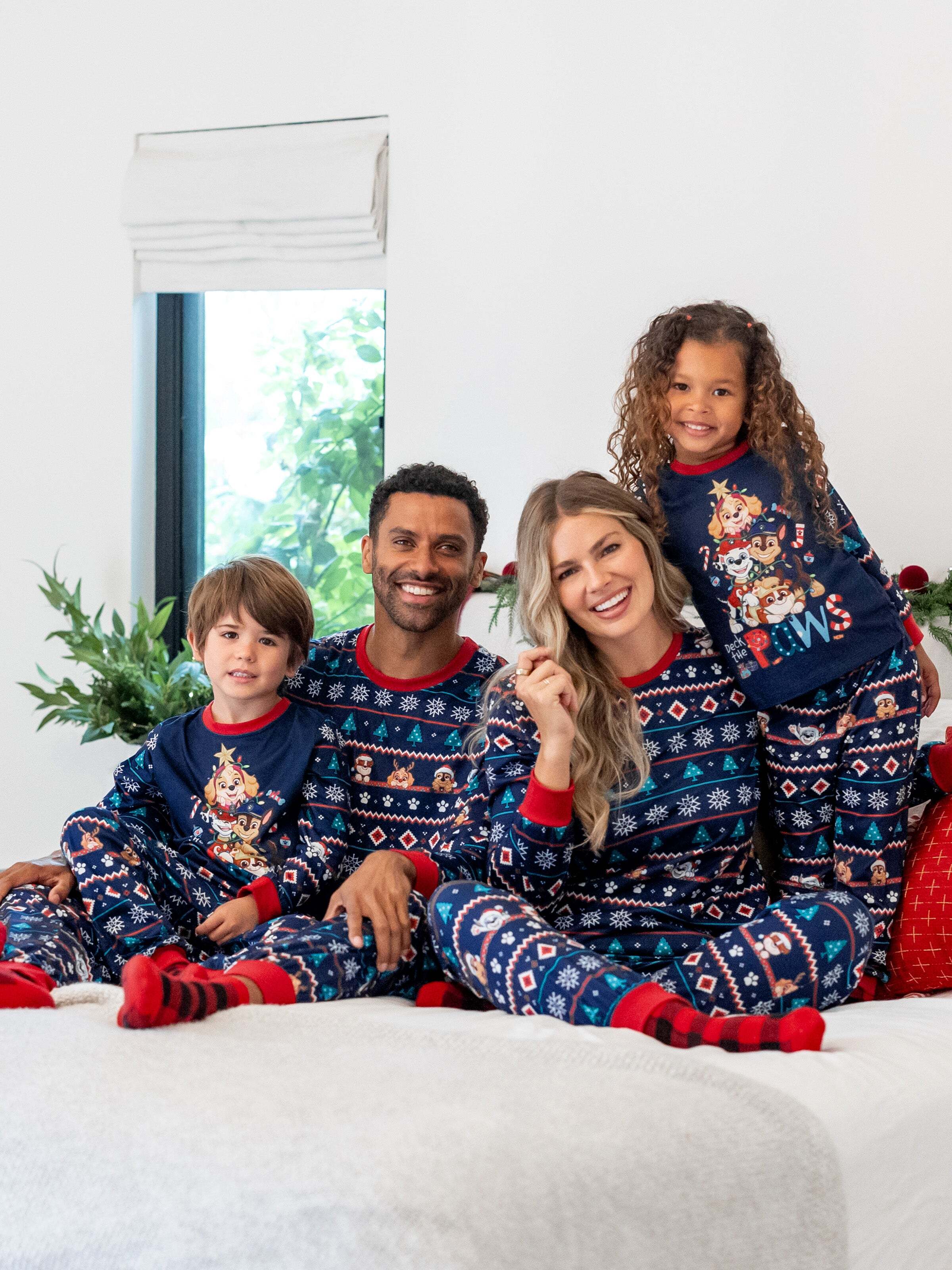 PAW Patrol Christmas Family Matching Allover Print Long-sleeve Pajamas Sets with Christmas Socks