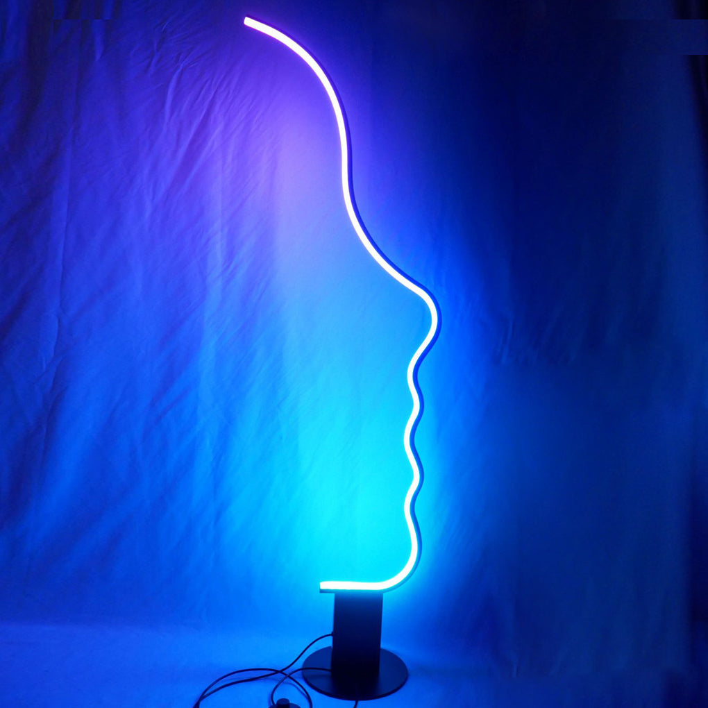 Art Face Shaped Dimming LED RGB APP Multi Color Nordic Floor Lamp