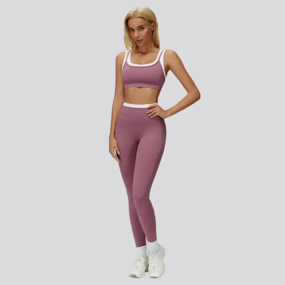 Women's Two-Piece Colorblock Yoga Set