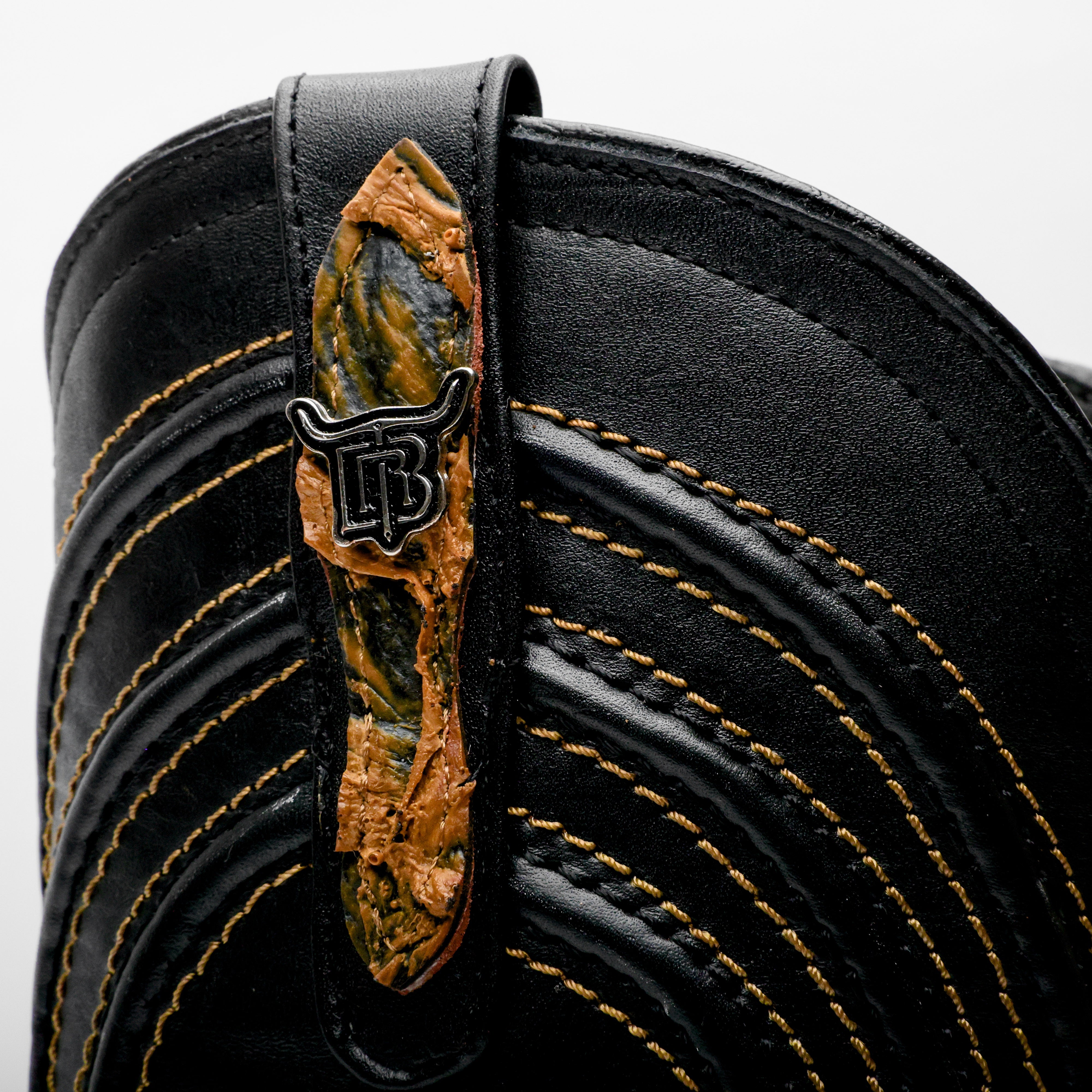 Brown Rustic Jumbo Pirarucu Leather Boots - Square Toe