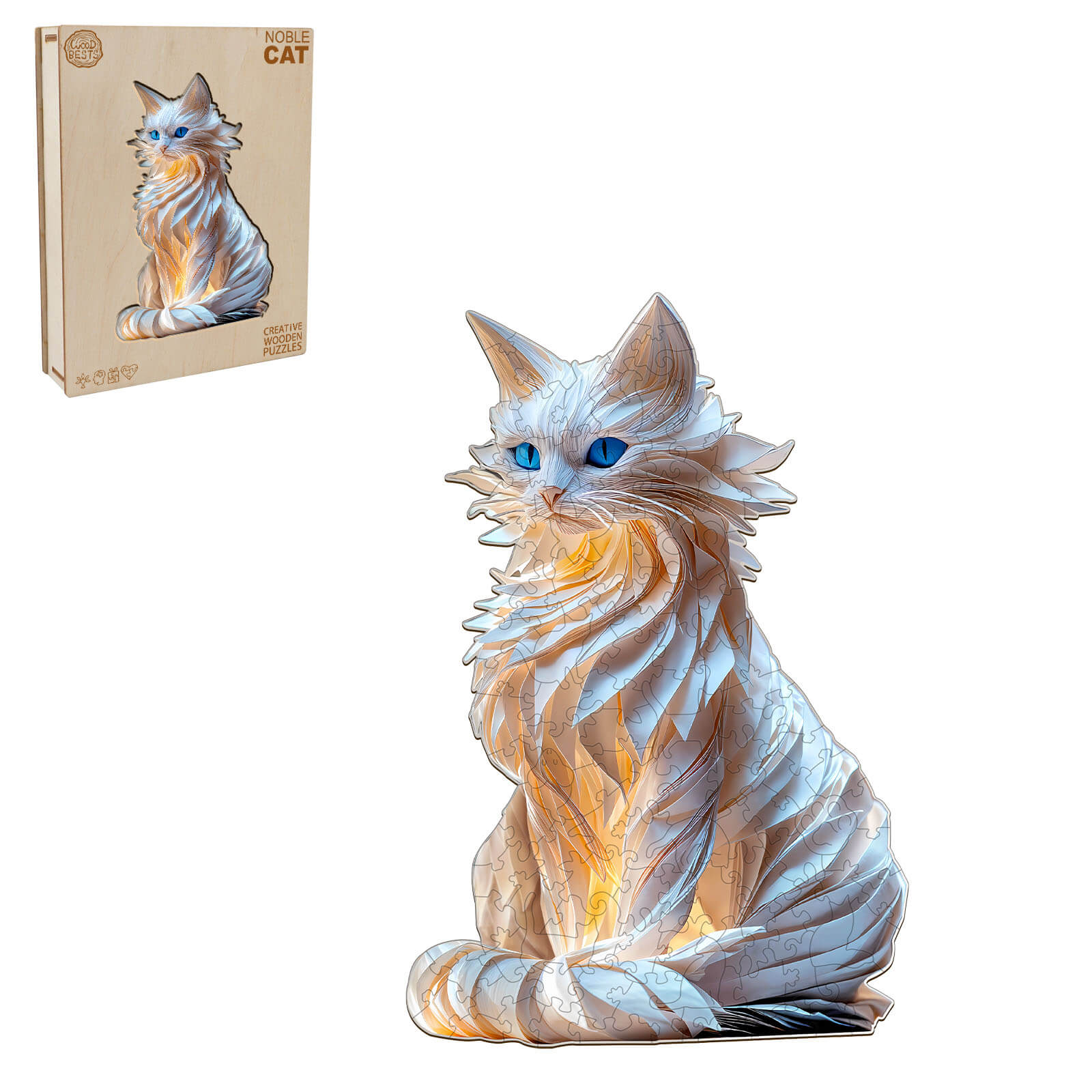 Noble cat Wooden Jigsaw Puzzle