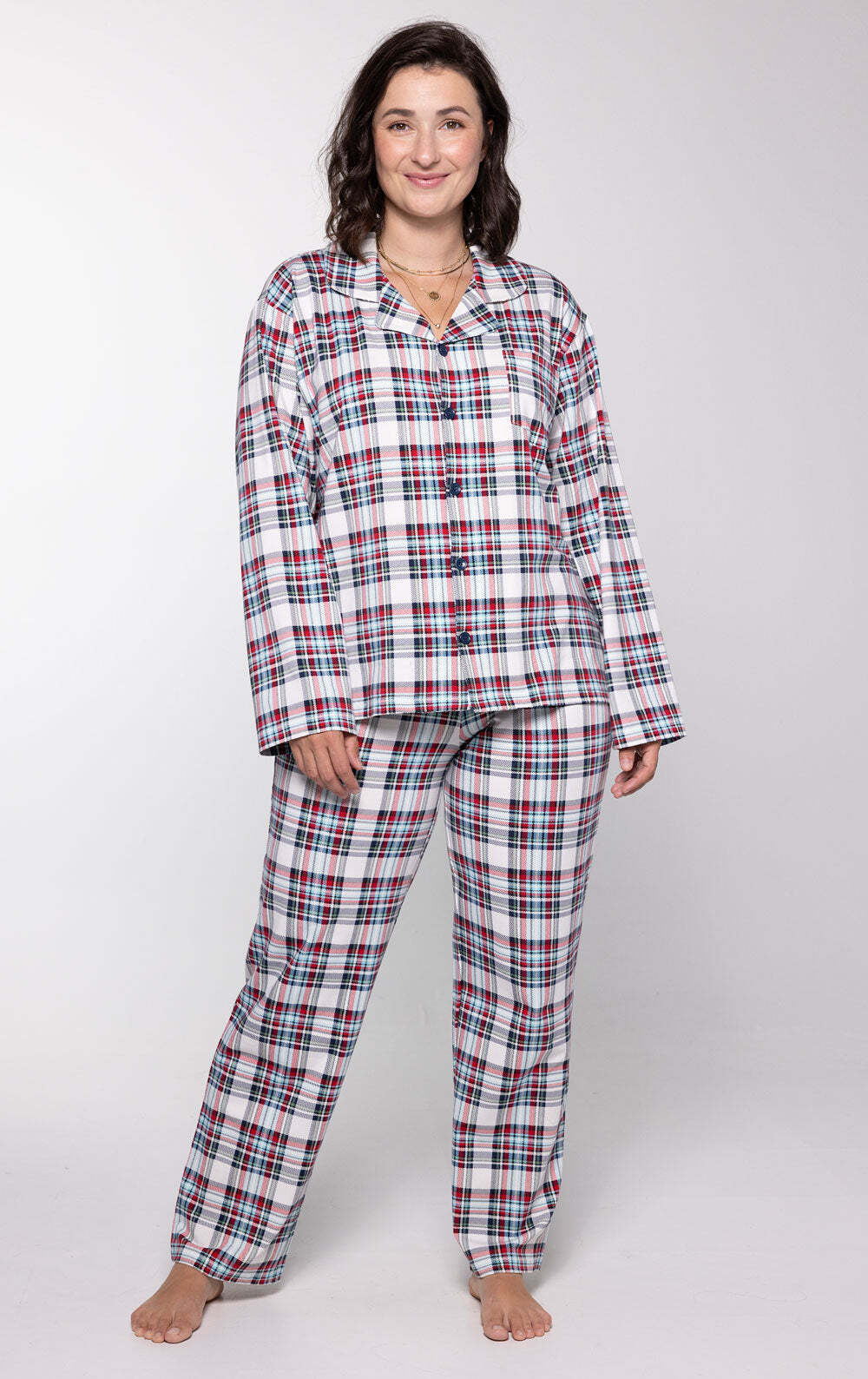 Hibernation Plaid Matching Family Pajamas