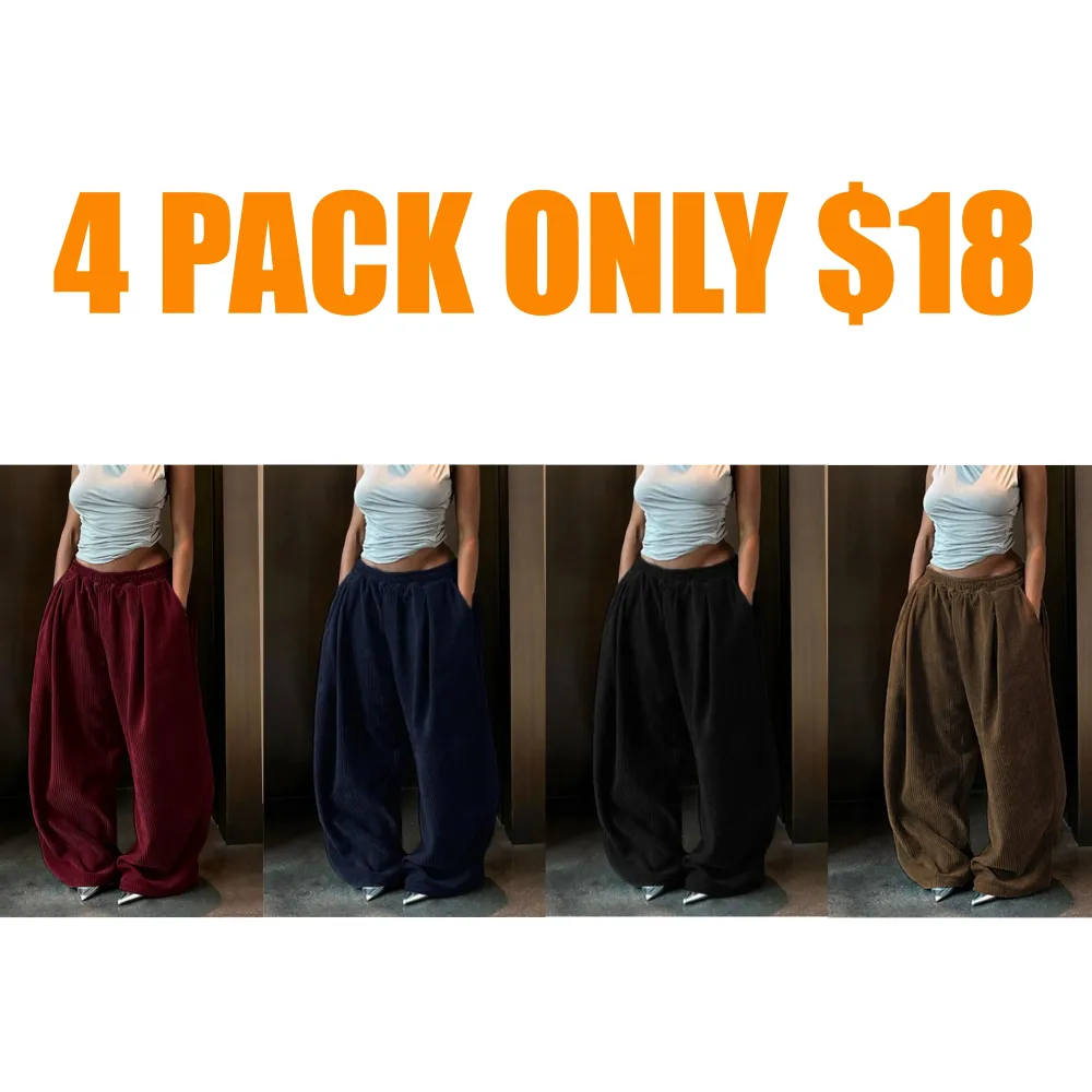 Women's Solid Drawstring High Waist Wide Leg Pants