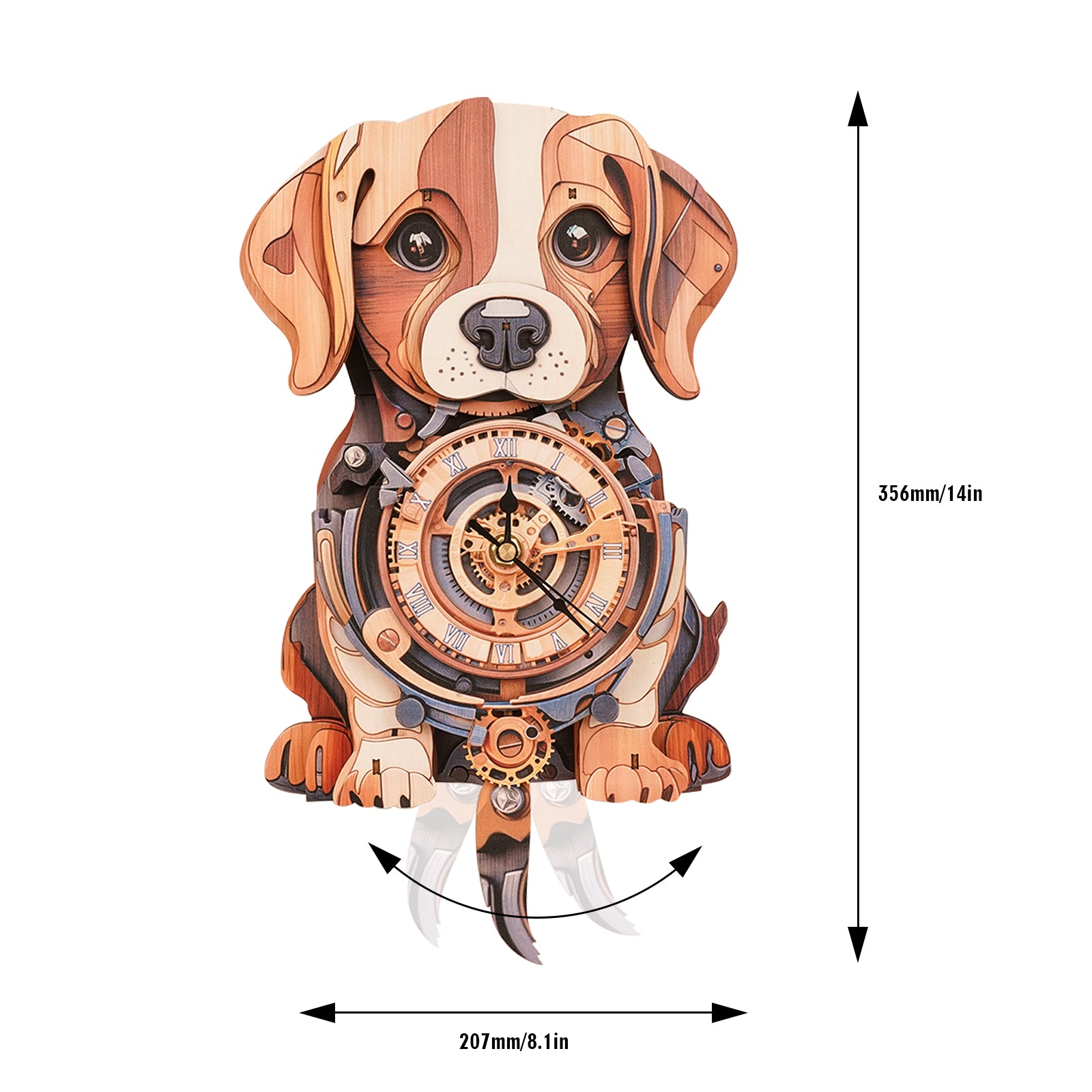 Cute Beagle â€“ DIY Wooden Clock , 3D Puzzle Craft Kit